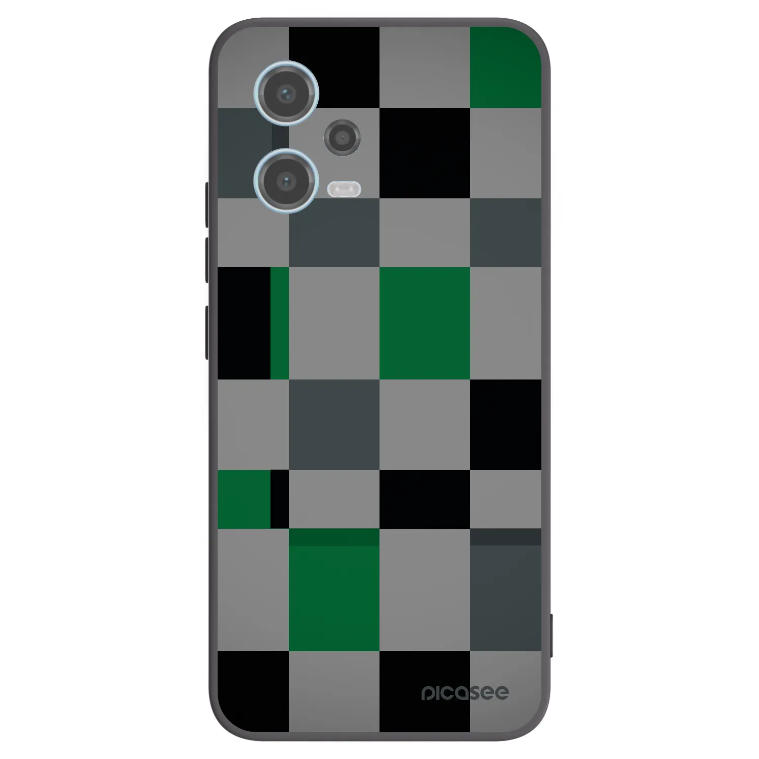 Picasee Xiaomi Redmi Note 12 5G Hülle - Schwarzes Silikon - Block Grid