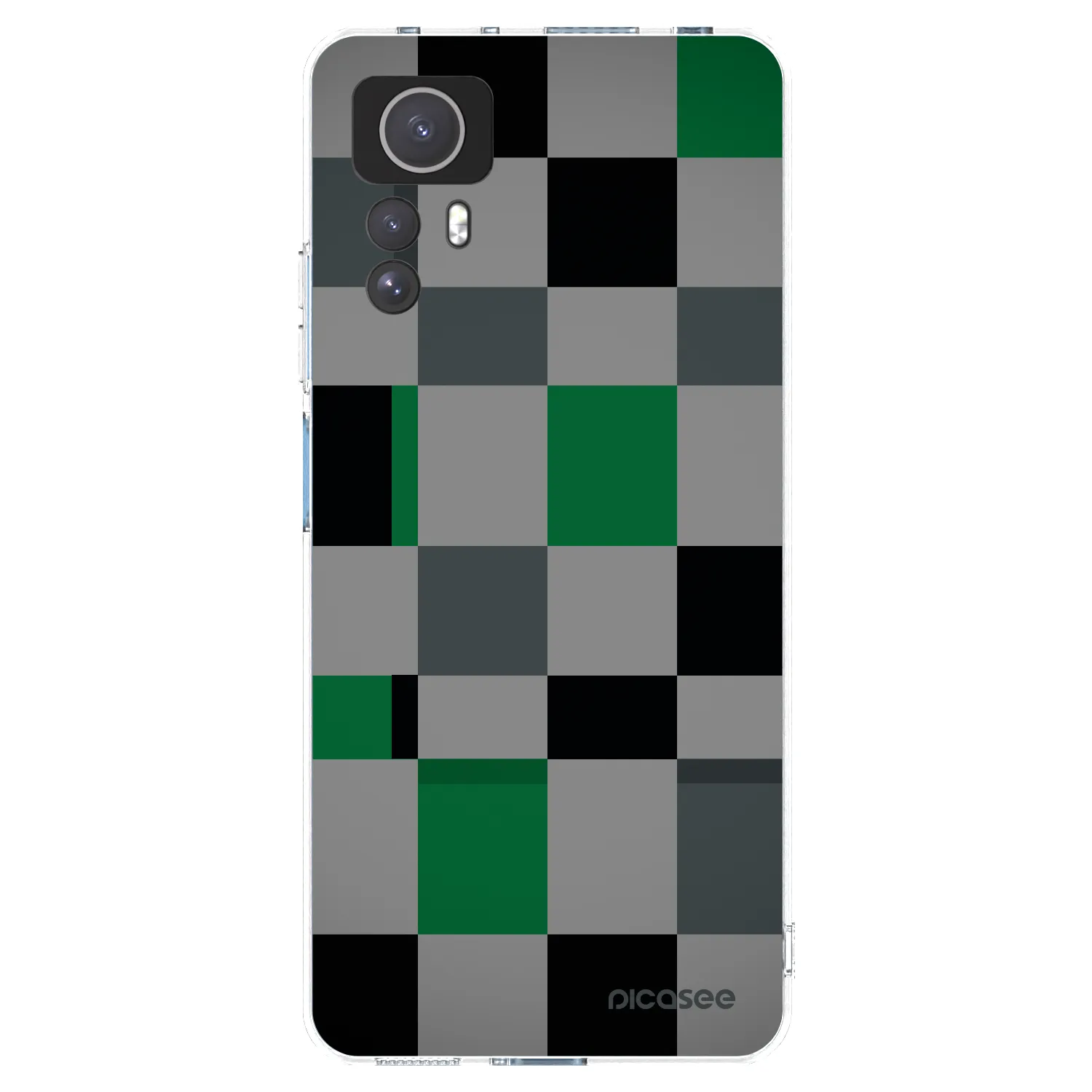 Picasee Xiaomi Redmi Note 12S Hülle - Transparentes Silikon - Block Grid