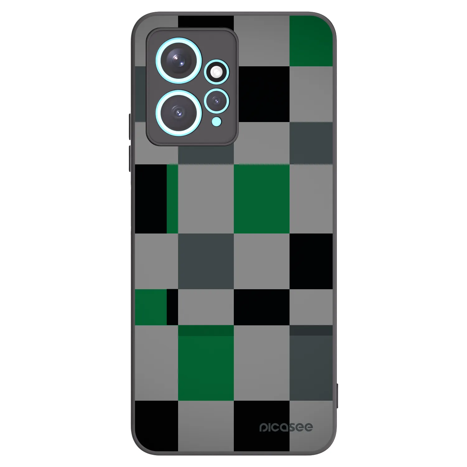 Picasee Xiaomi Redmi Note 12 4G Hülle - Schwarzes Silikon - Block Grid