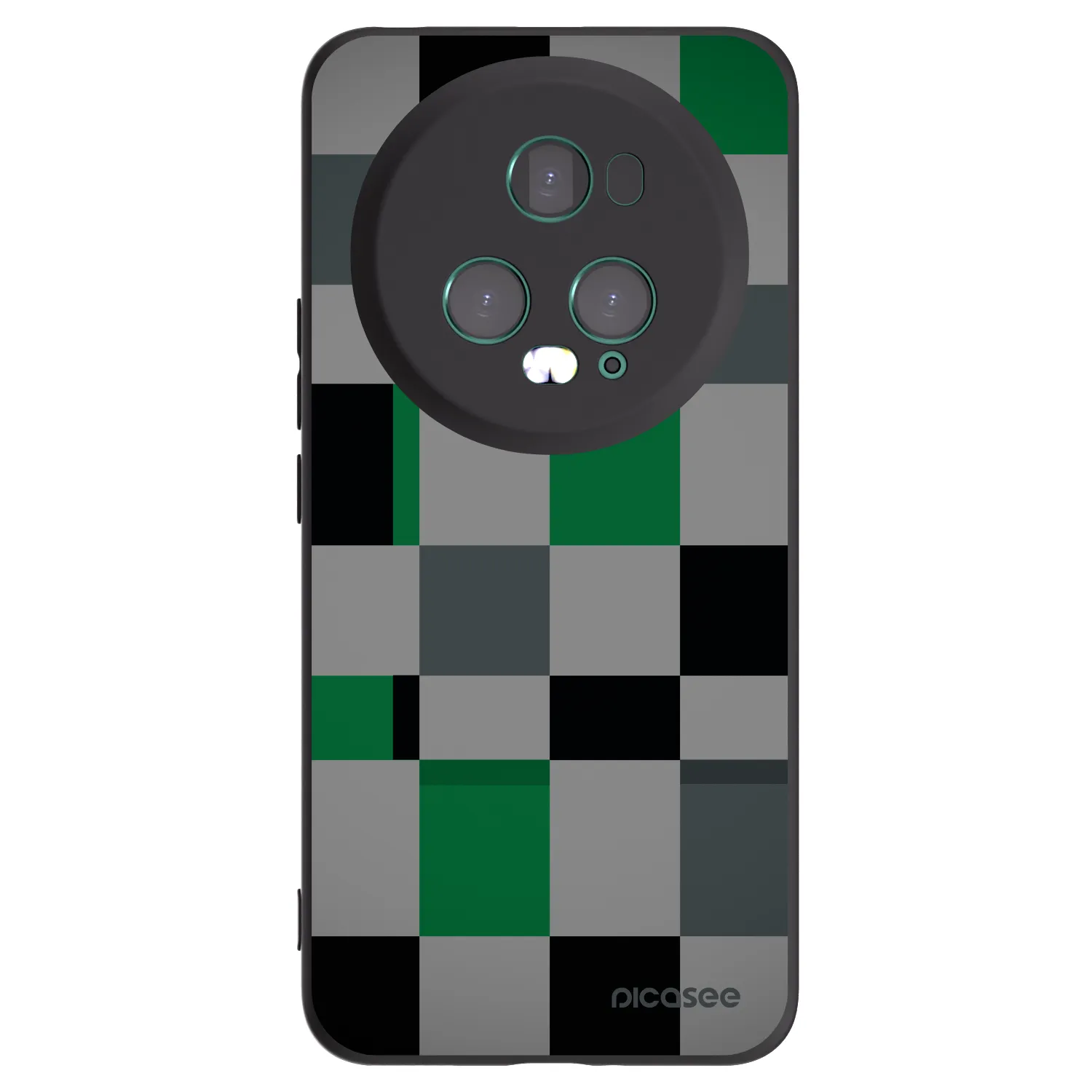 Picasee Honor Magic5 Pro Hülle - Schwarzes Silikon - Block Grid