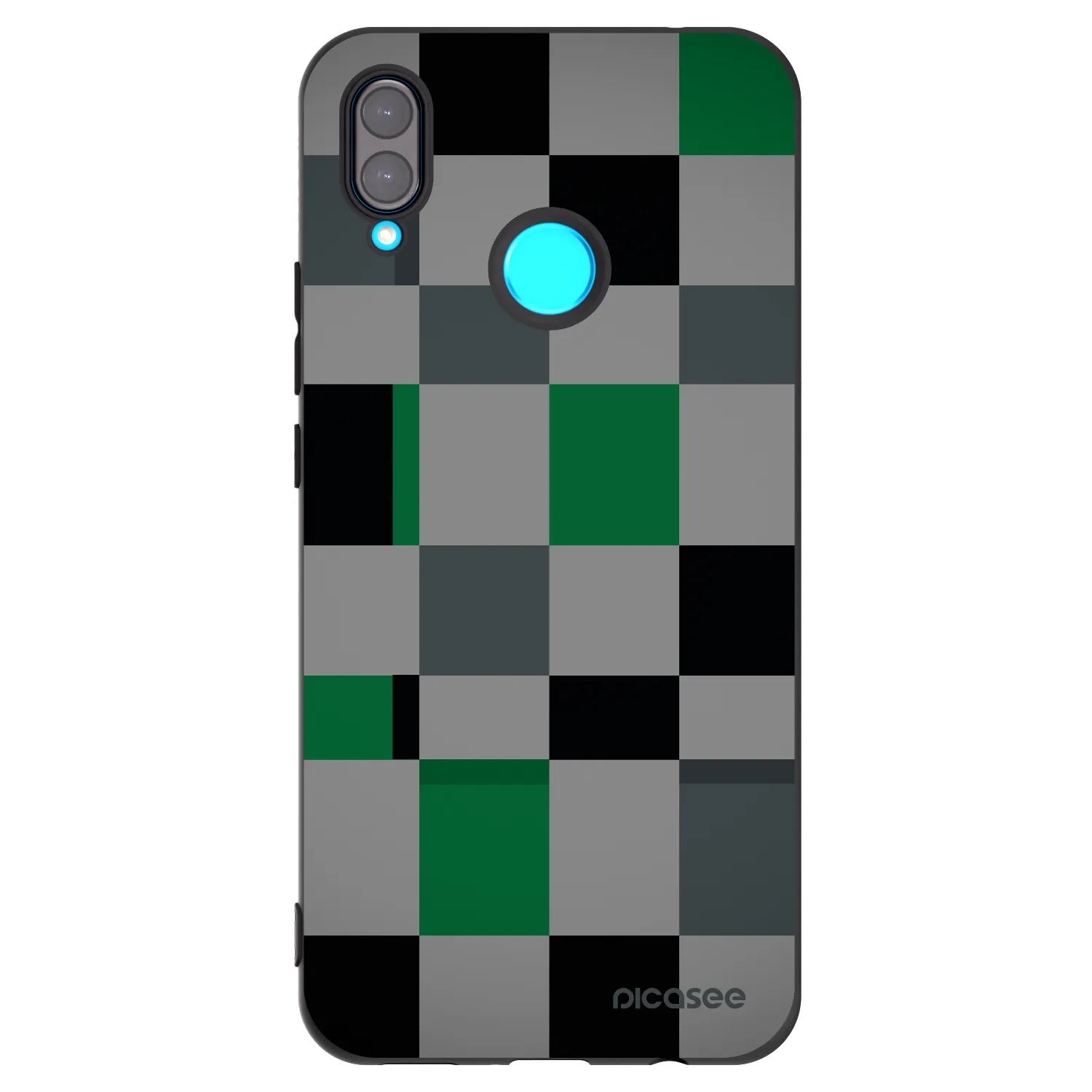 Picasee Huawei Nova 3 Hülle - Schwarzes Silikon - Block Grid