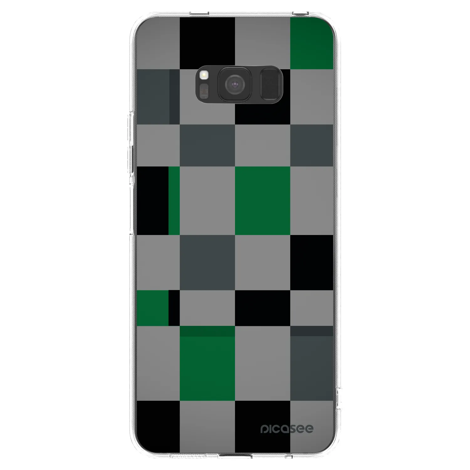 Picasee Samsung Galaxy S8 G950F Hülle - Transparentes Silikon - Block Grid