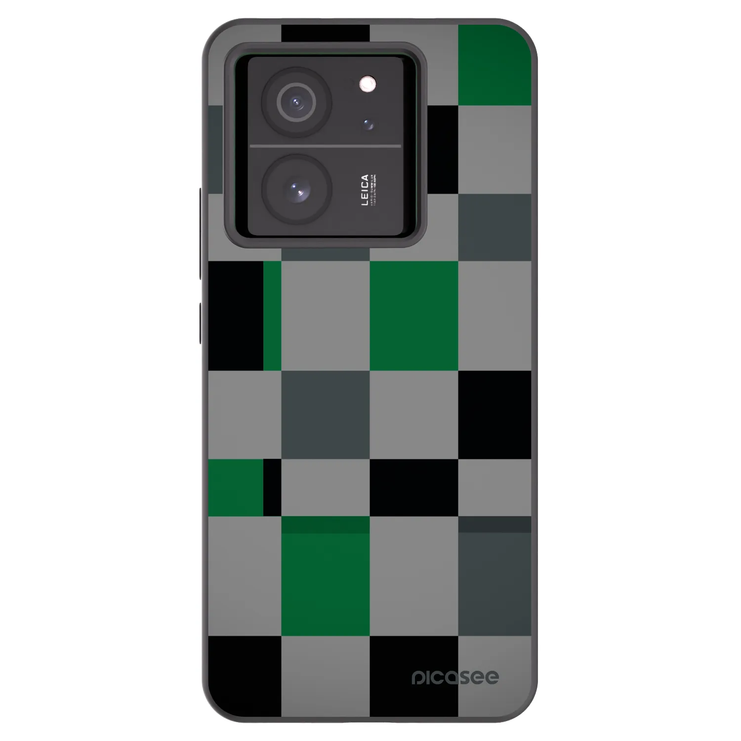 Picasee Xiaomi 13T Pro Hülle - Schwarzes Silikon - Block Grid