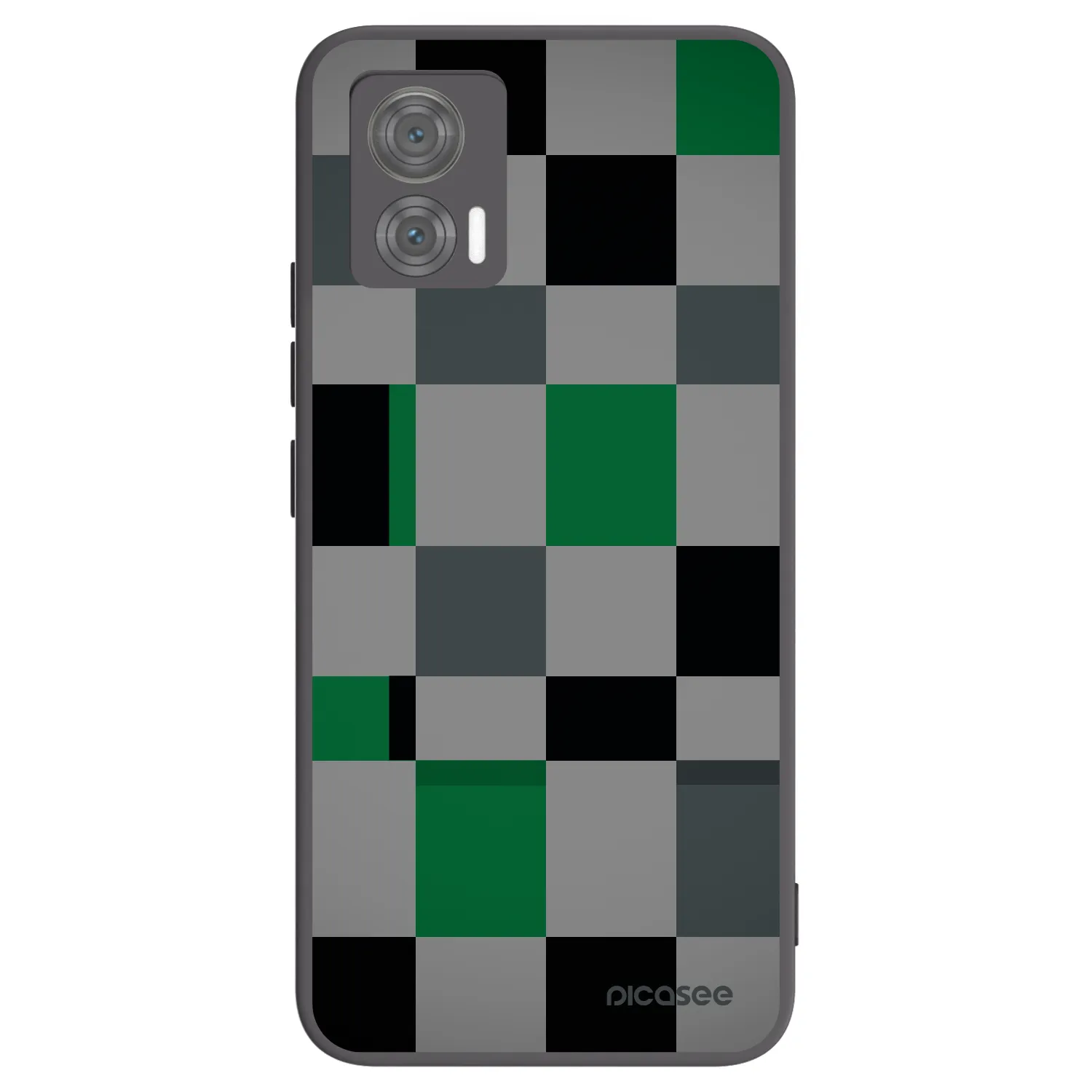 Picasee Motorola Edge 30 Neo Hülle - Schwarzes Silikon - Block Grid