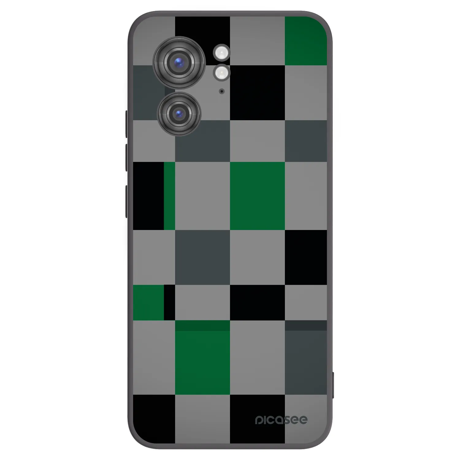 Picasee Motorola Edge 40 Hülle - Schwarzes Silikon - Block Grid