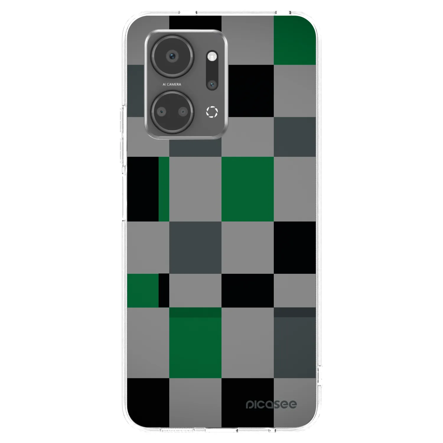 Picasee Honor X7a Hülle - Transparentes Silikon - Block Grid