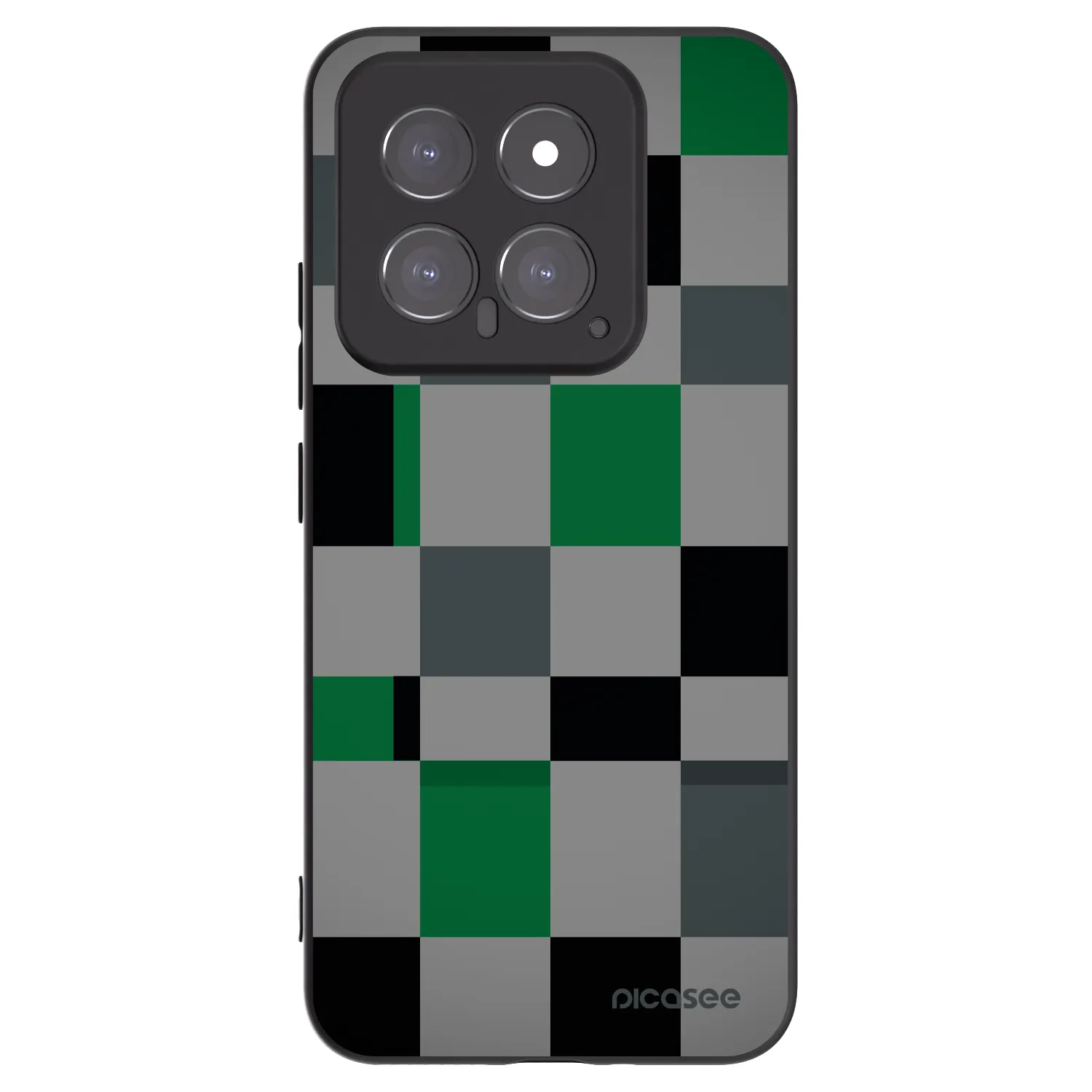 Picasee Xiaomi 14 Hülle - Schwarzes Silikon - Block Grid
