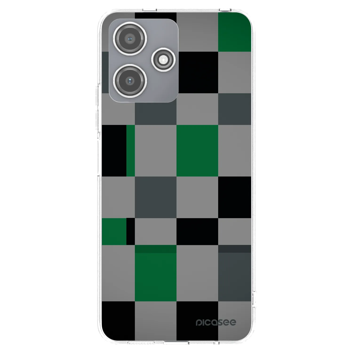 Picasee Xiaomi Redmi 12 5G Hülle - Transparentes Silikon - Block Grid