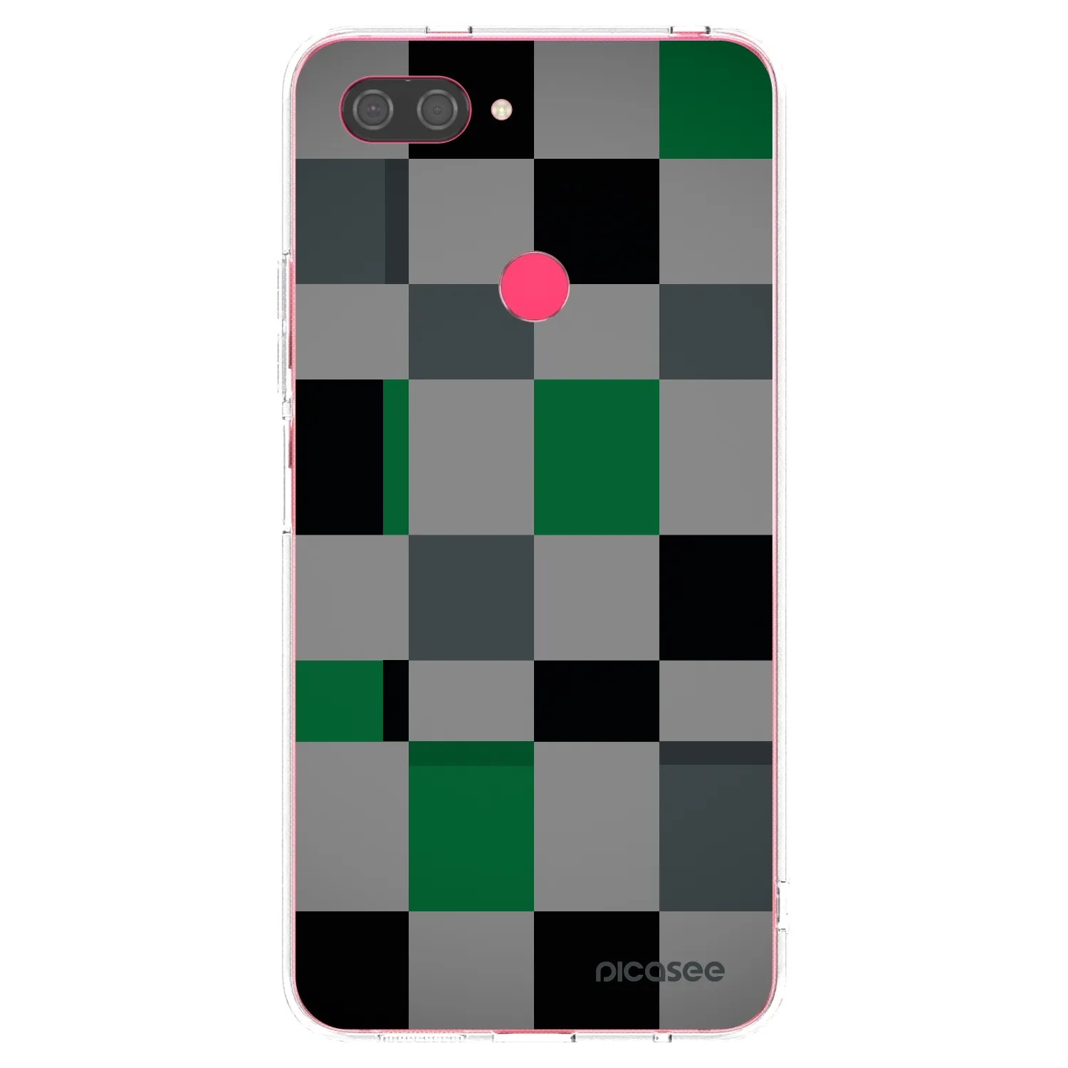 Picasee Xiaomi Mi 8 Lite Hülle - Transparentes Silikon - Block Grid
