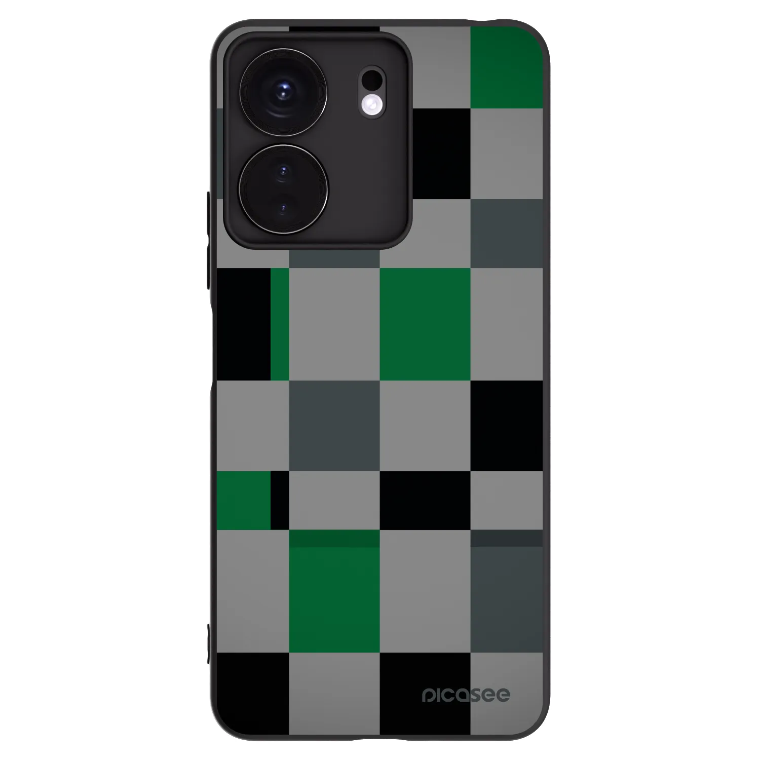 Picasee Xiaomi Redmi 13C 4G Hülle - Schwarzes Silikon - Block Grid