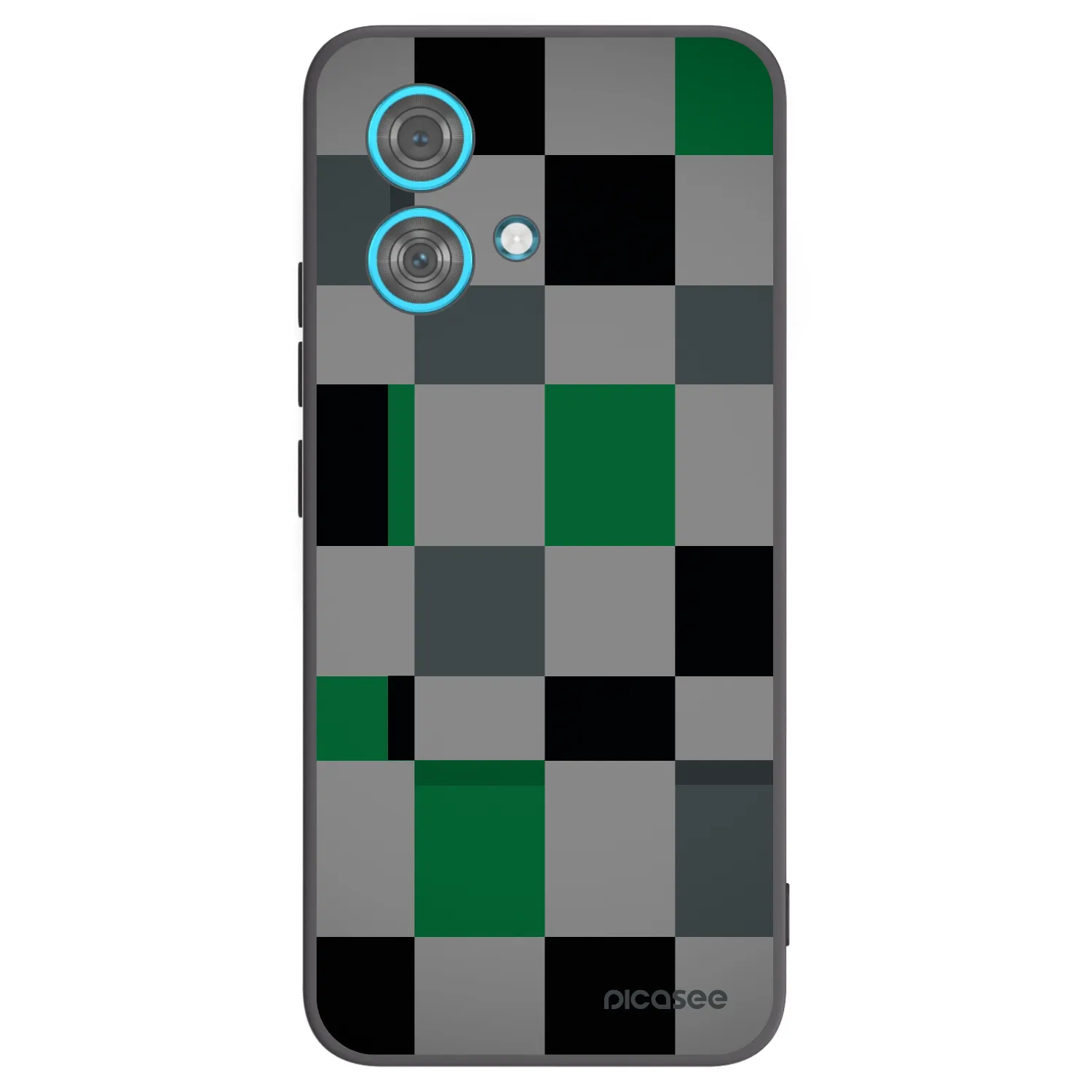 Picasee Motorola Edge 40 Neo Hülle - Schwarzes Silikon - Block Grid