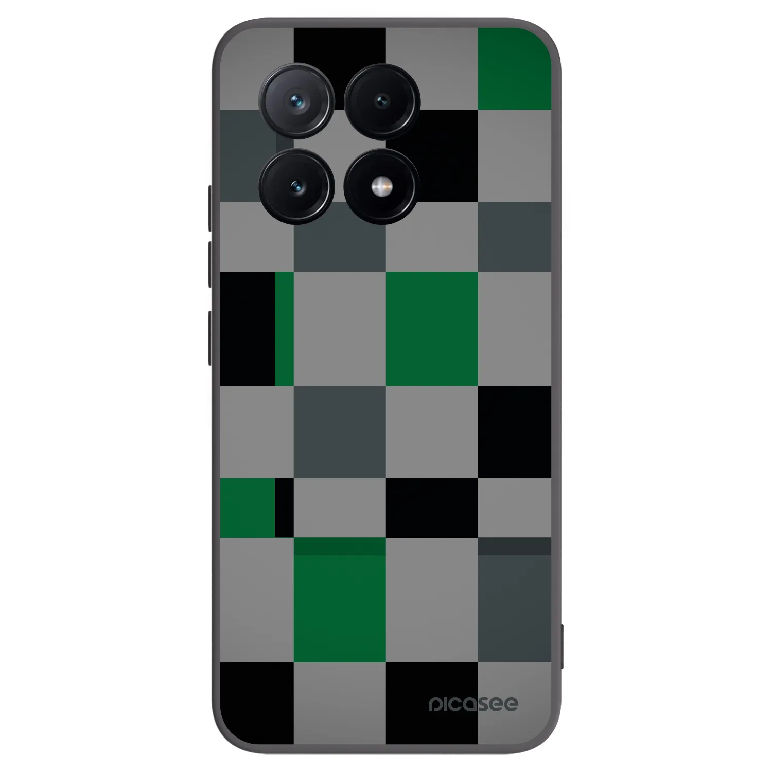 Picasee Xiaomi Poco X6 Pro Hülle - Schwarzes Silikon - Block Grid