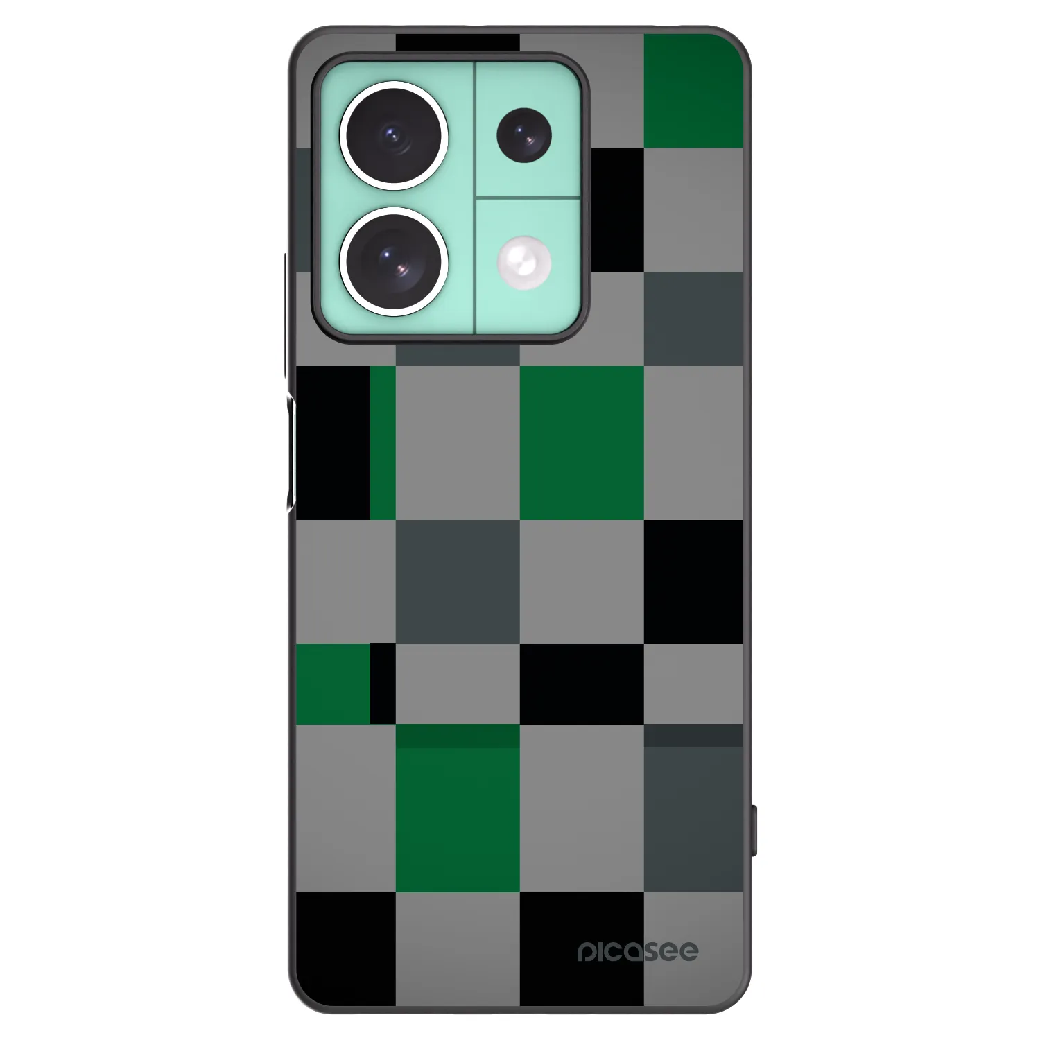 Picasee Xiaomi Redmi Note 13 5G Hülle - Schwarzes Silikon - Block Grid