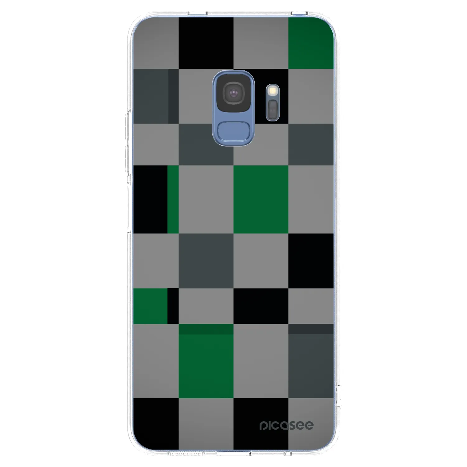Picasee Samsung Galaxy S9 G960F Hülle - Transparentes Silikon - Block Grid