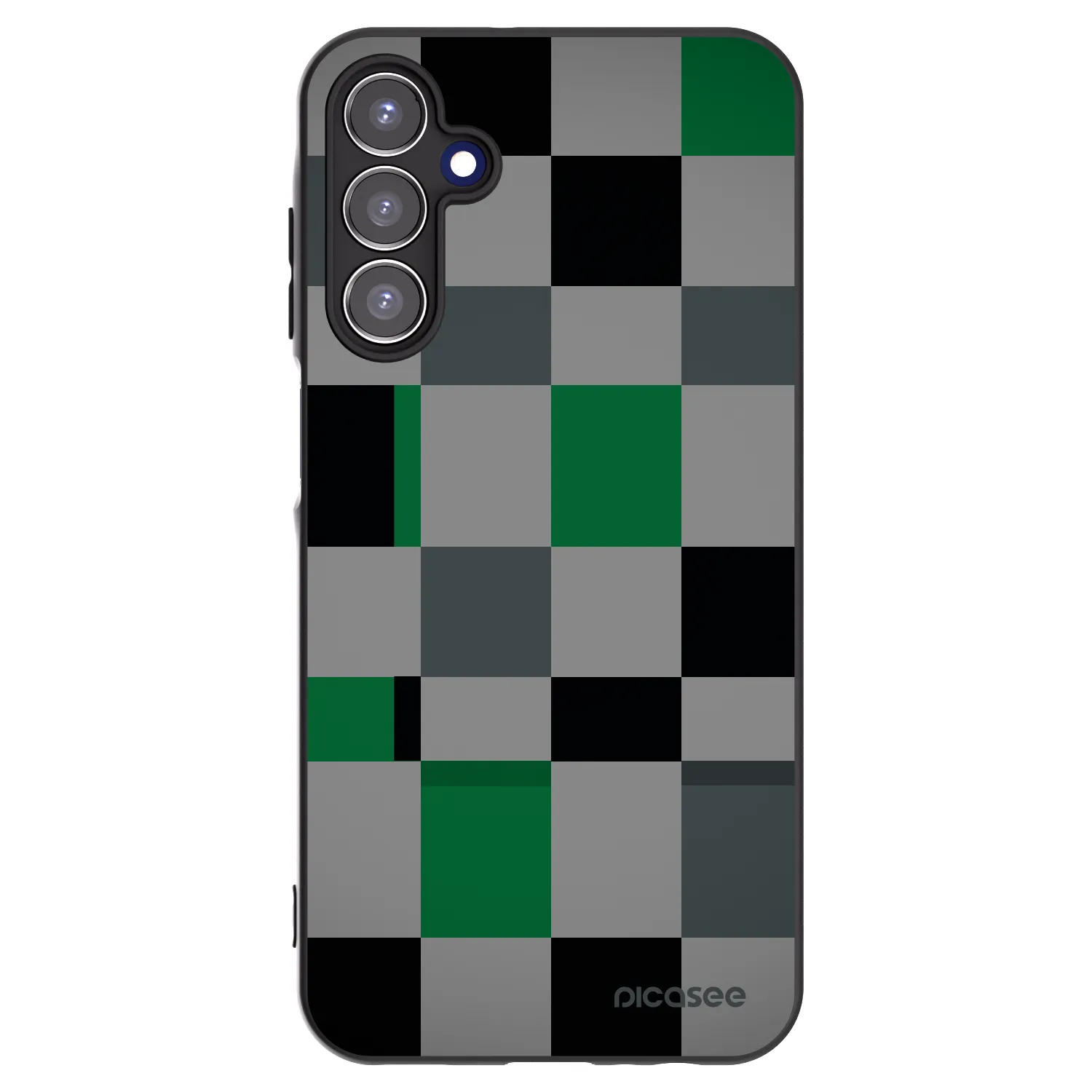 Picasee Samsung Galaxy A15 A155F 4G Hülle - Schwarzes Silikon - Block Grid