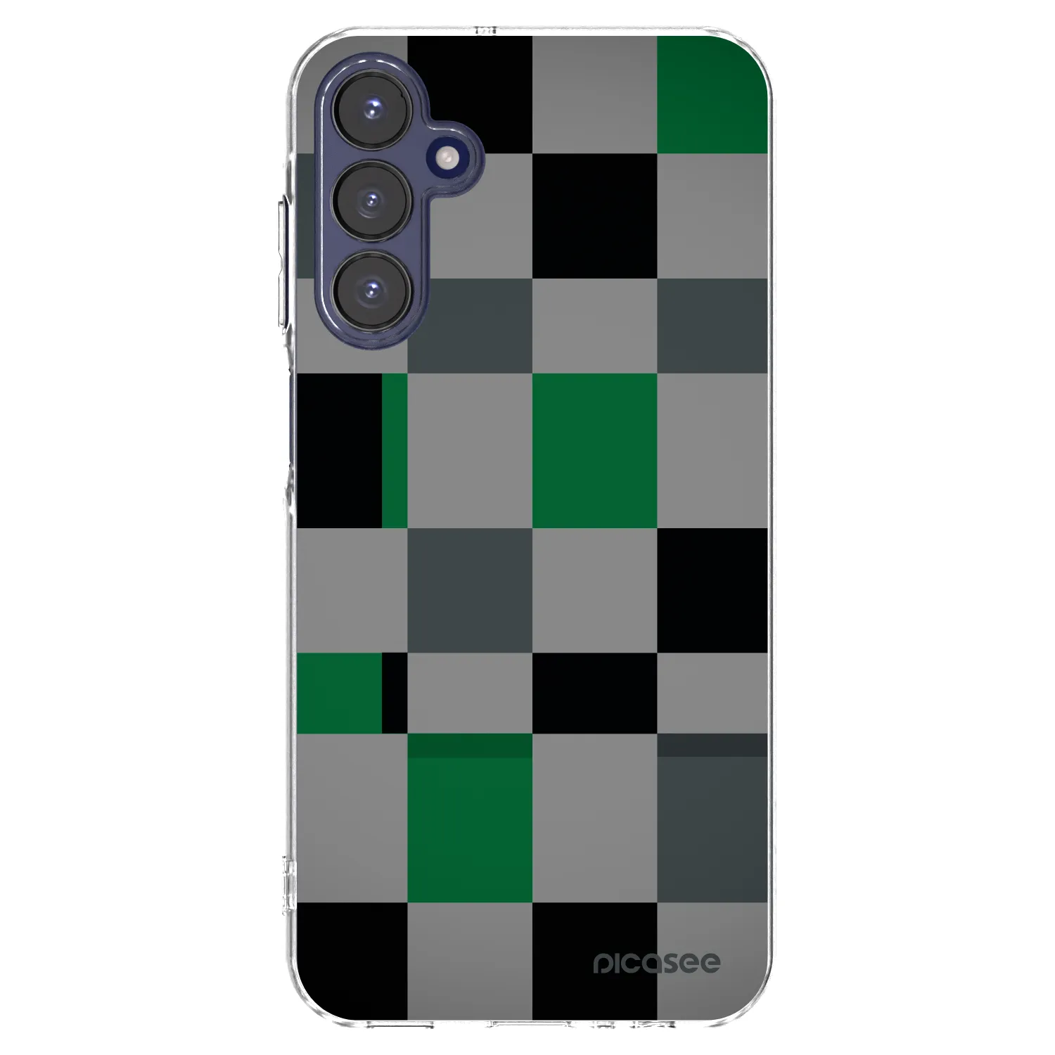 Picasee Samsung Galaxy A15 A155F 4G Hülle - Transparentes Silikon - Block Grid
