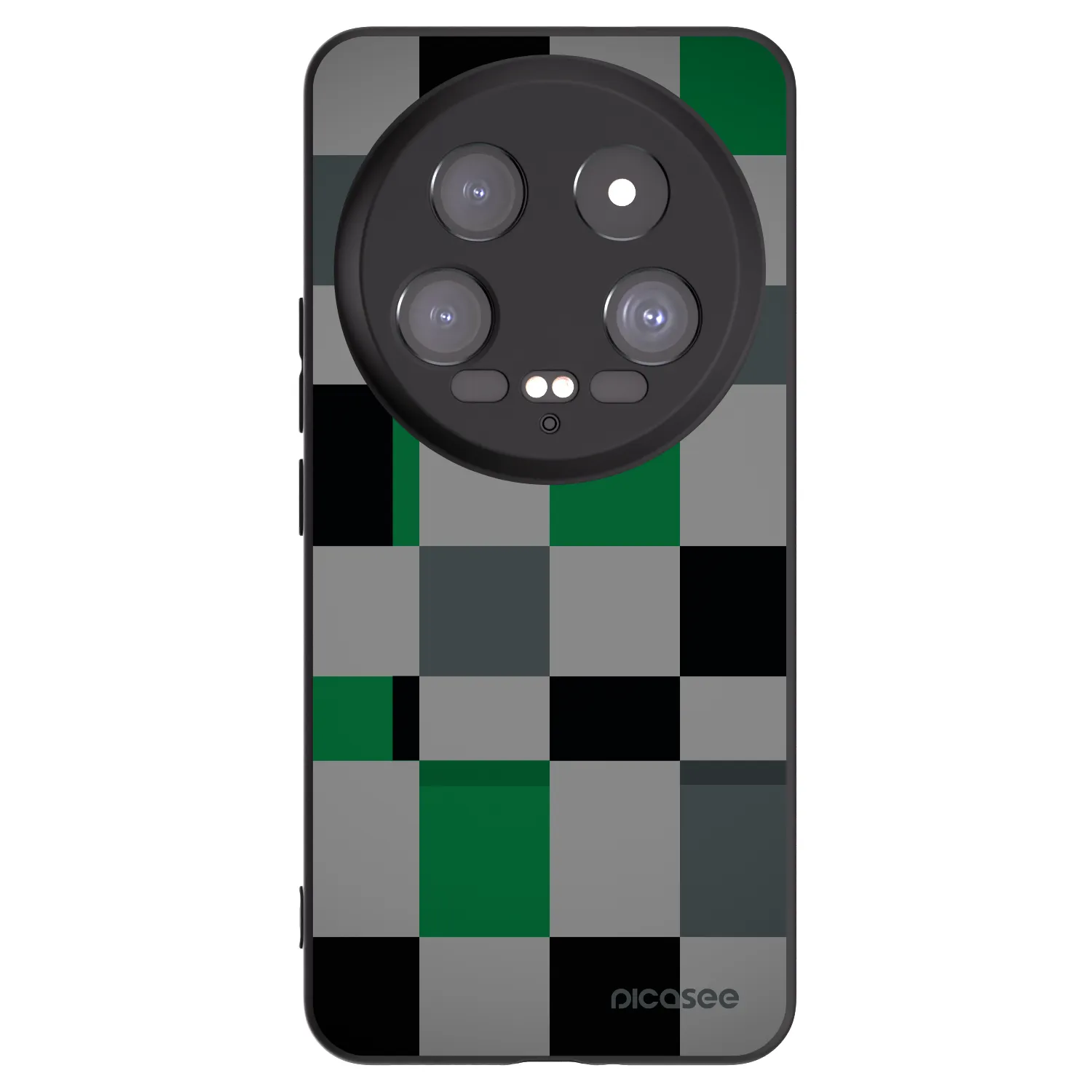 Picasee Xiaomi 14 Ultra Hülle - Schwarzes Silikon - Block Grid