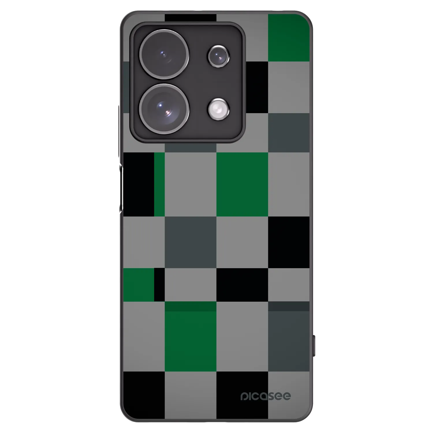 Picasee Xiaomi Redmi Note 13 Pro 4G Hülle - Schwarzes Silikon - Block Grid