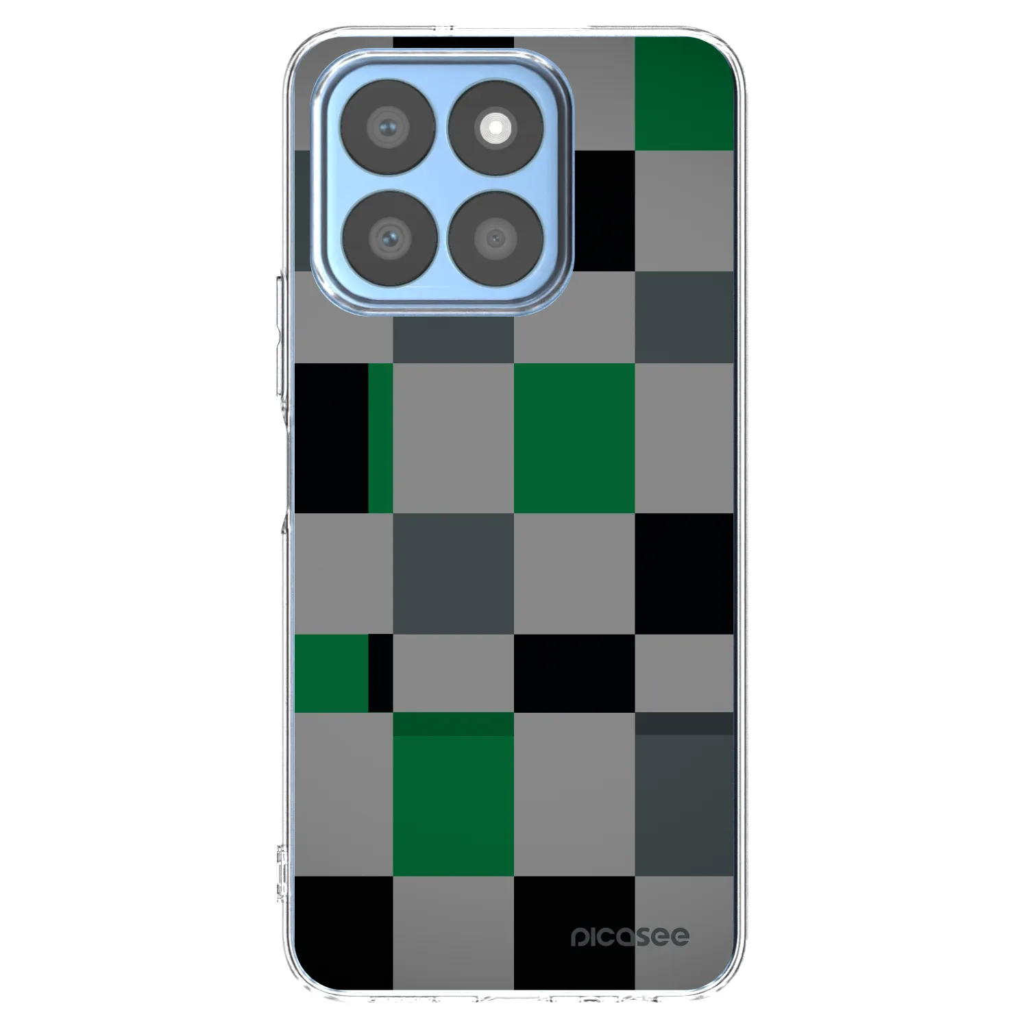 Picasee Honor X8b Hülle - Transparentes Silikon - Block Grid