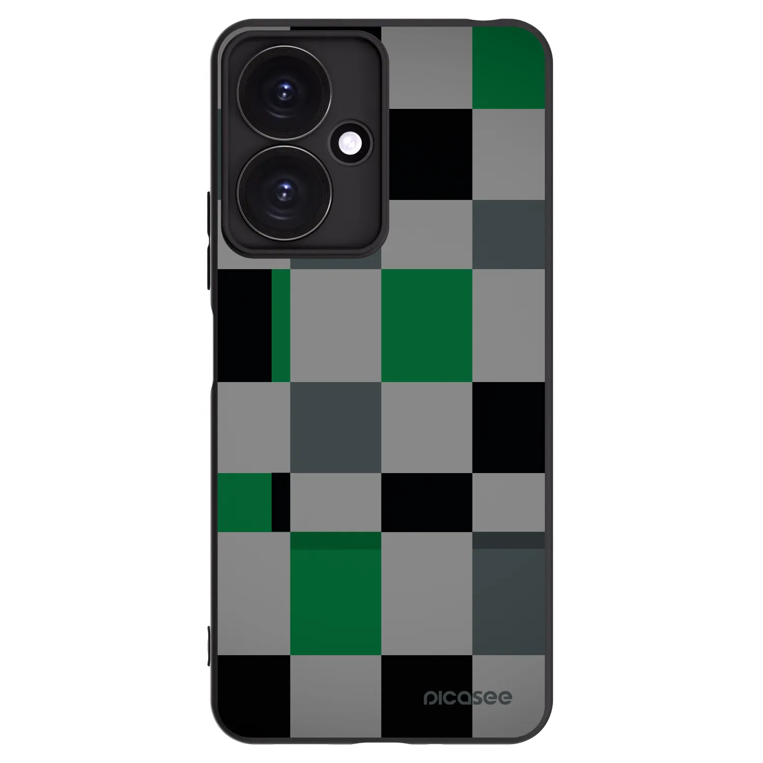 Picasee Xiaomi Redmi 13C 5G Hülle - Schwarzes Silikon - Block Grid