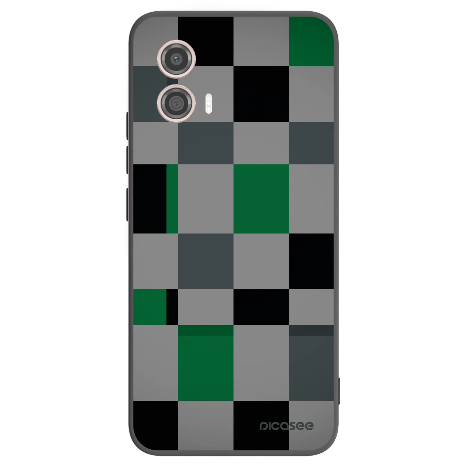 Picasee Motorola Moto G53 5G Hülle - Schwarzes Silikon - Block Grid