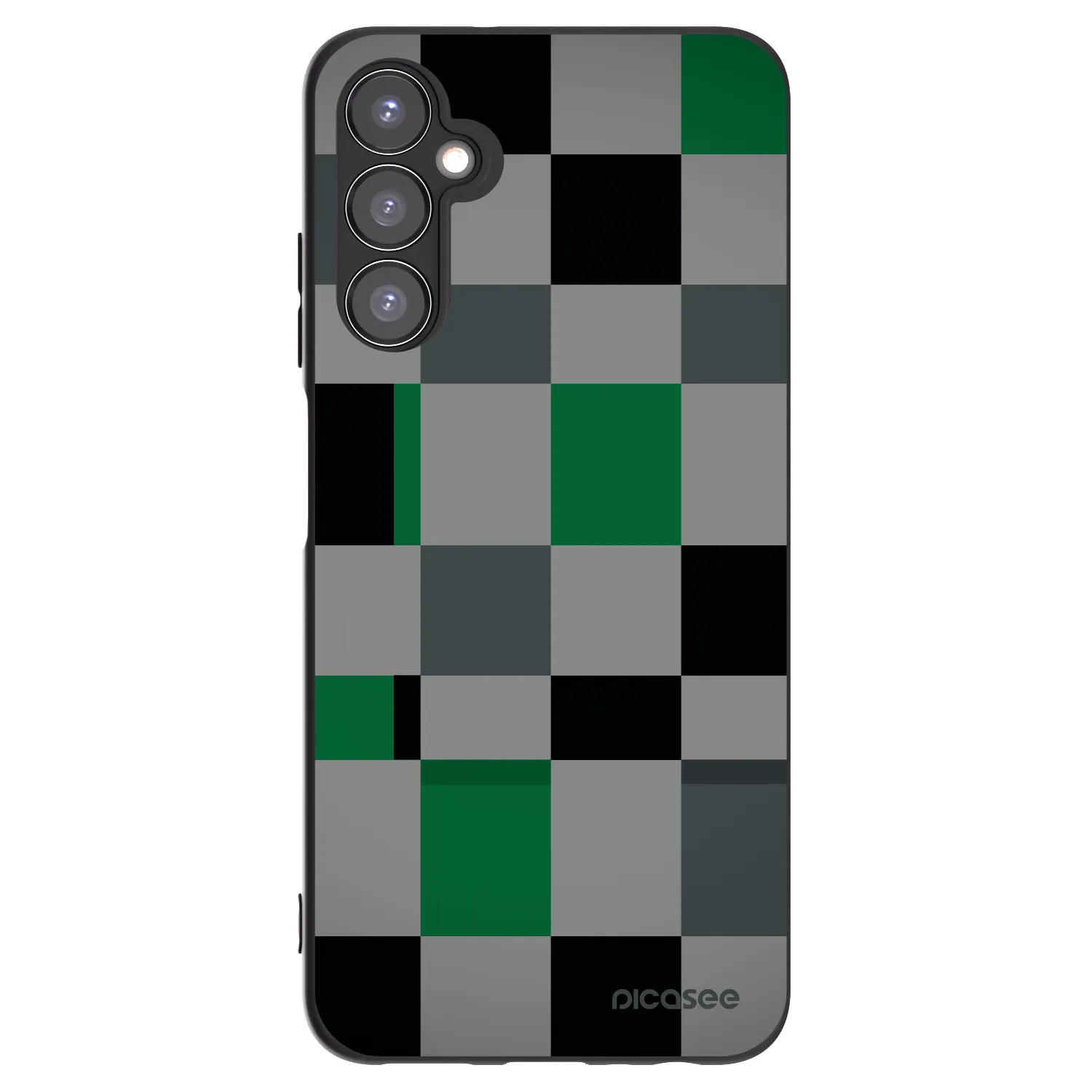 Picasee Samsung Galaxy A05s A057G Hülle - Schwarzes Silikon - Block Grid