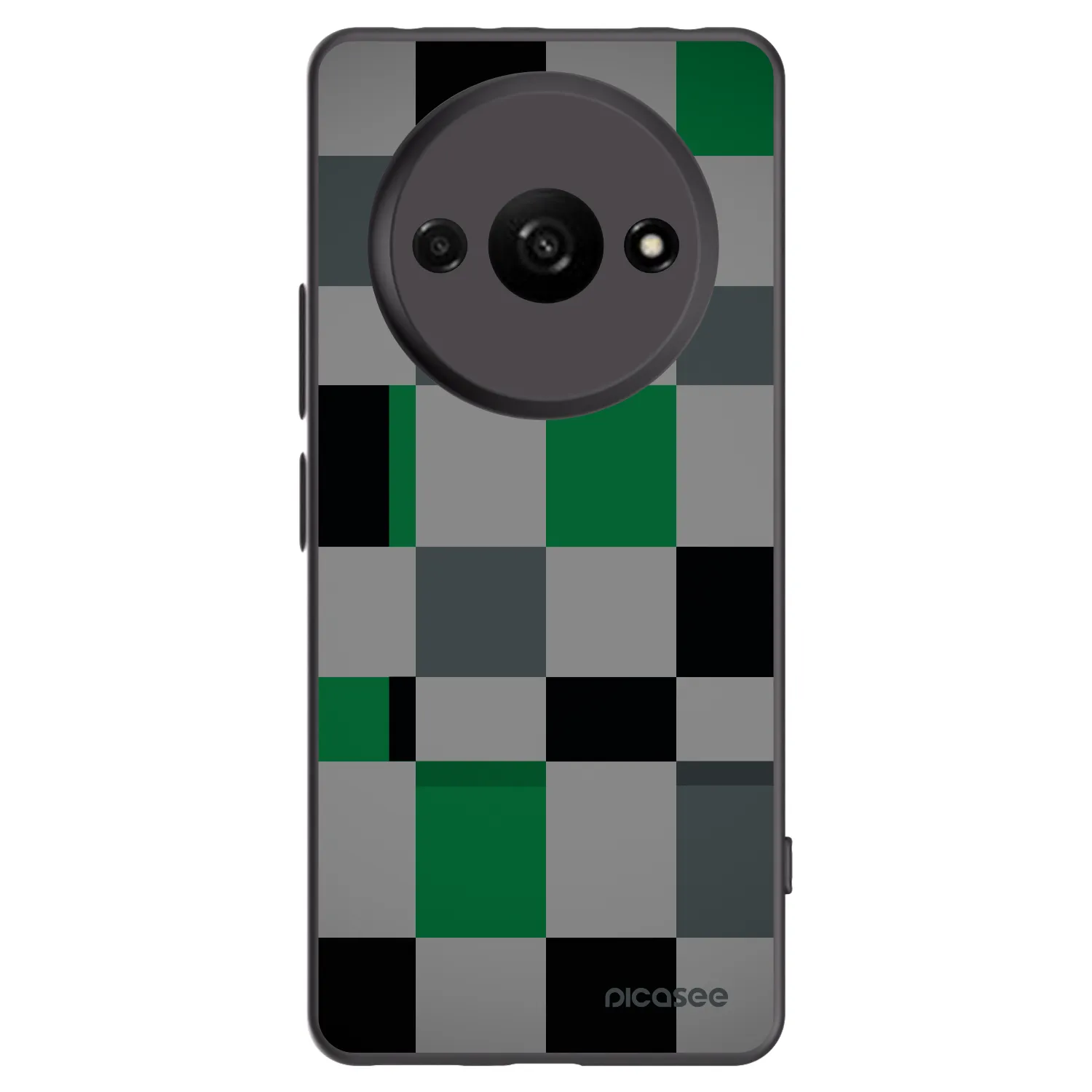 Picasee Xiaomi Redmi A3 Hülle - Schwarzes Silikon - Block Grid