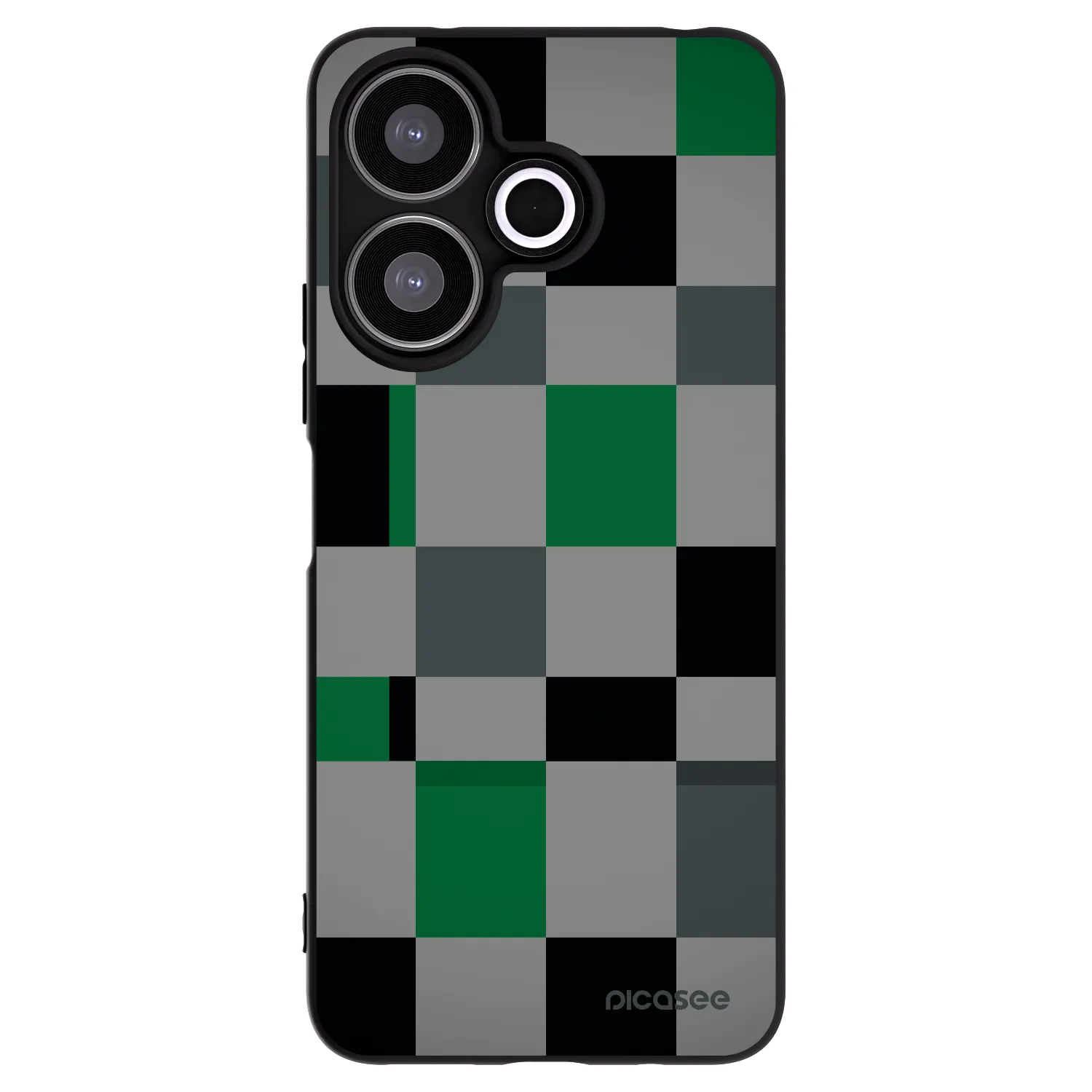 Picasee Xiaomi Redmi 13 4G Hülle - Schwarzes Silikon - Block Grid