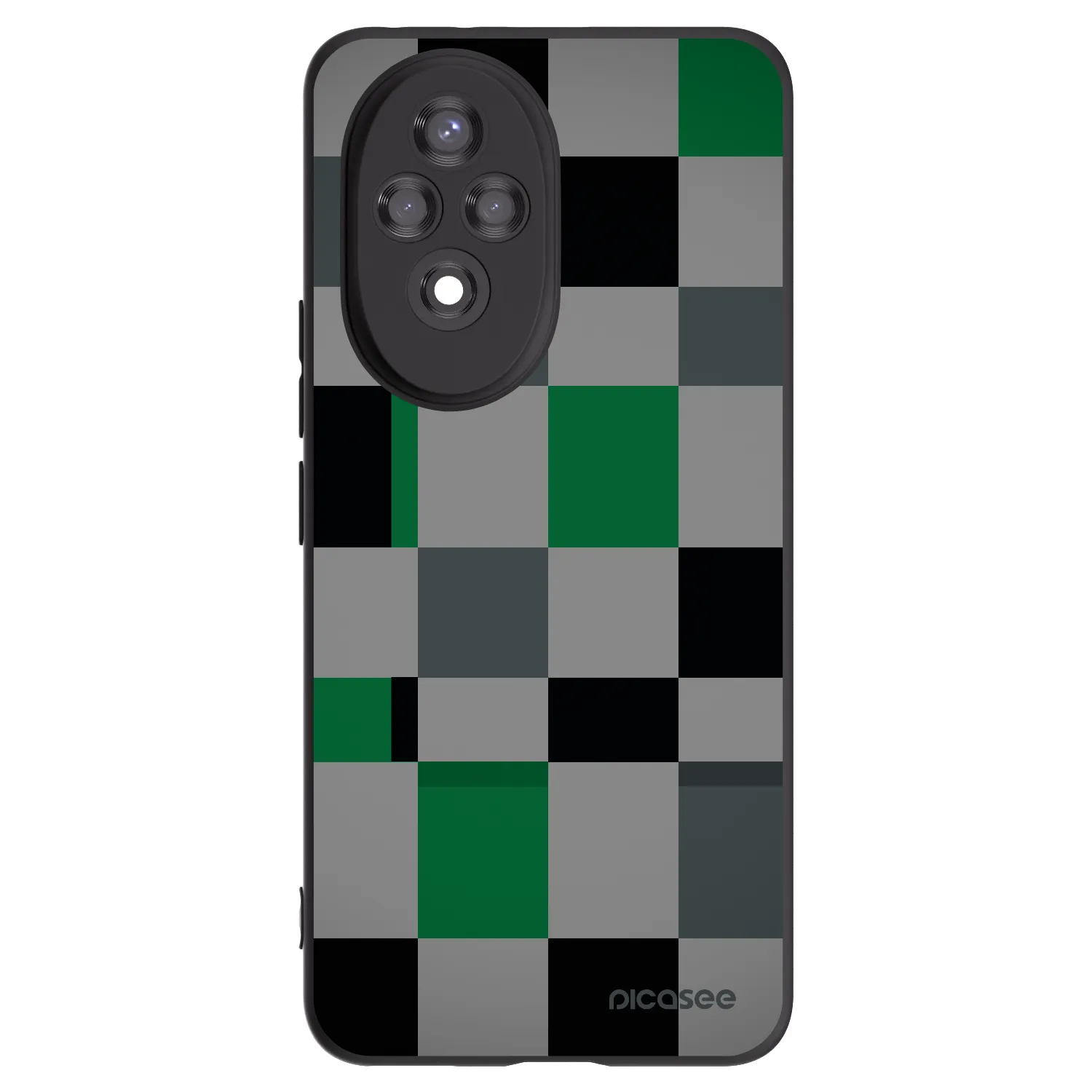 Picasee Honor 200 Pro 5G Hülle - Schwarzes Silikon - Block Grid