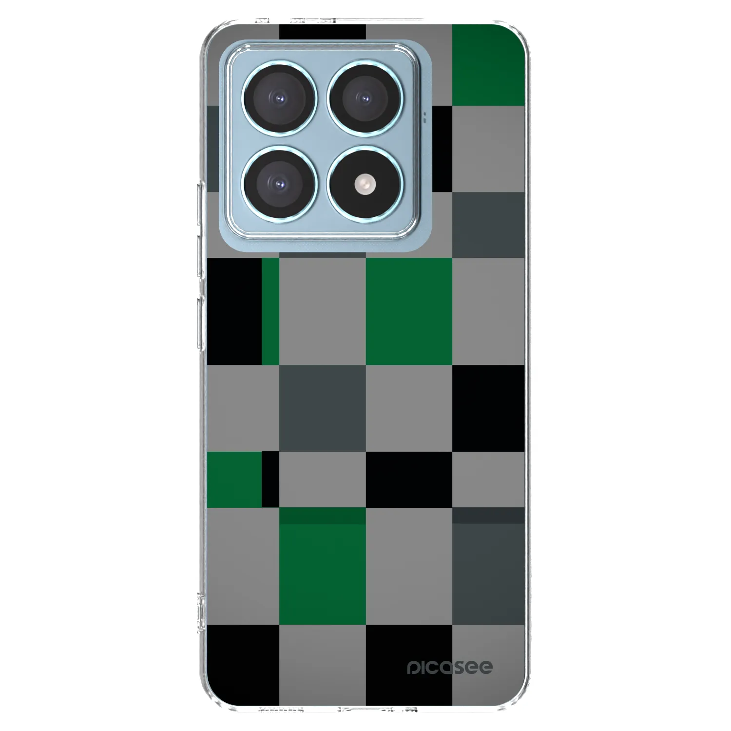 Picasee Xiaomi 14T Pro Hülle - Transparentes Silikon - Block Grid