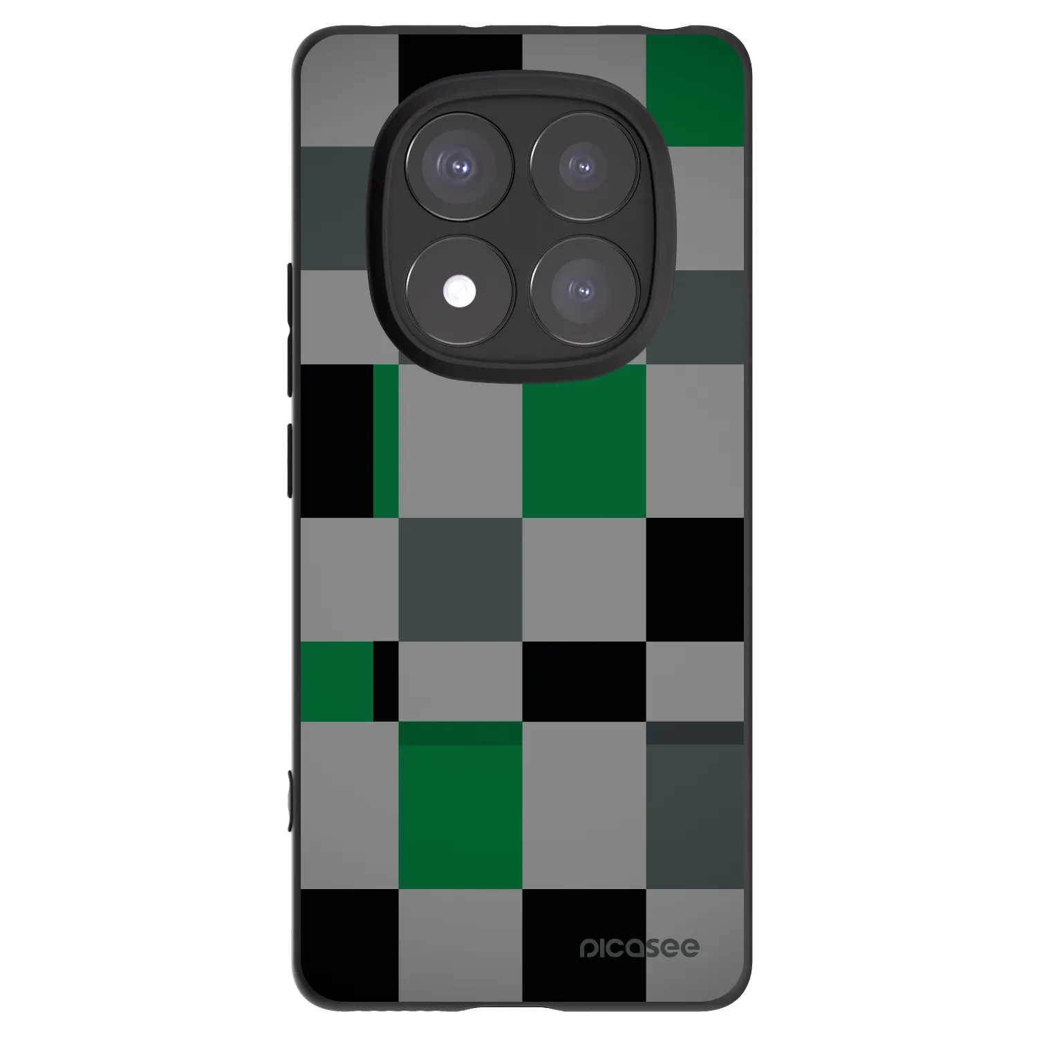 Picasee Xiaomi Redmi Note 14 Pro 5G Hülle - Schwarzes Silikon - Block Grid