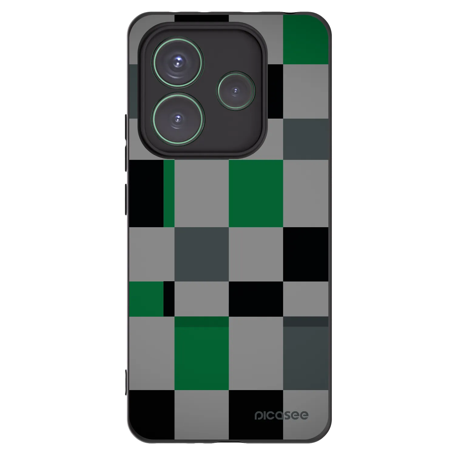 Picasee Xiaomi Redmi Note 14 5G Hülle - Schwarzes Silikon - Block Grid