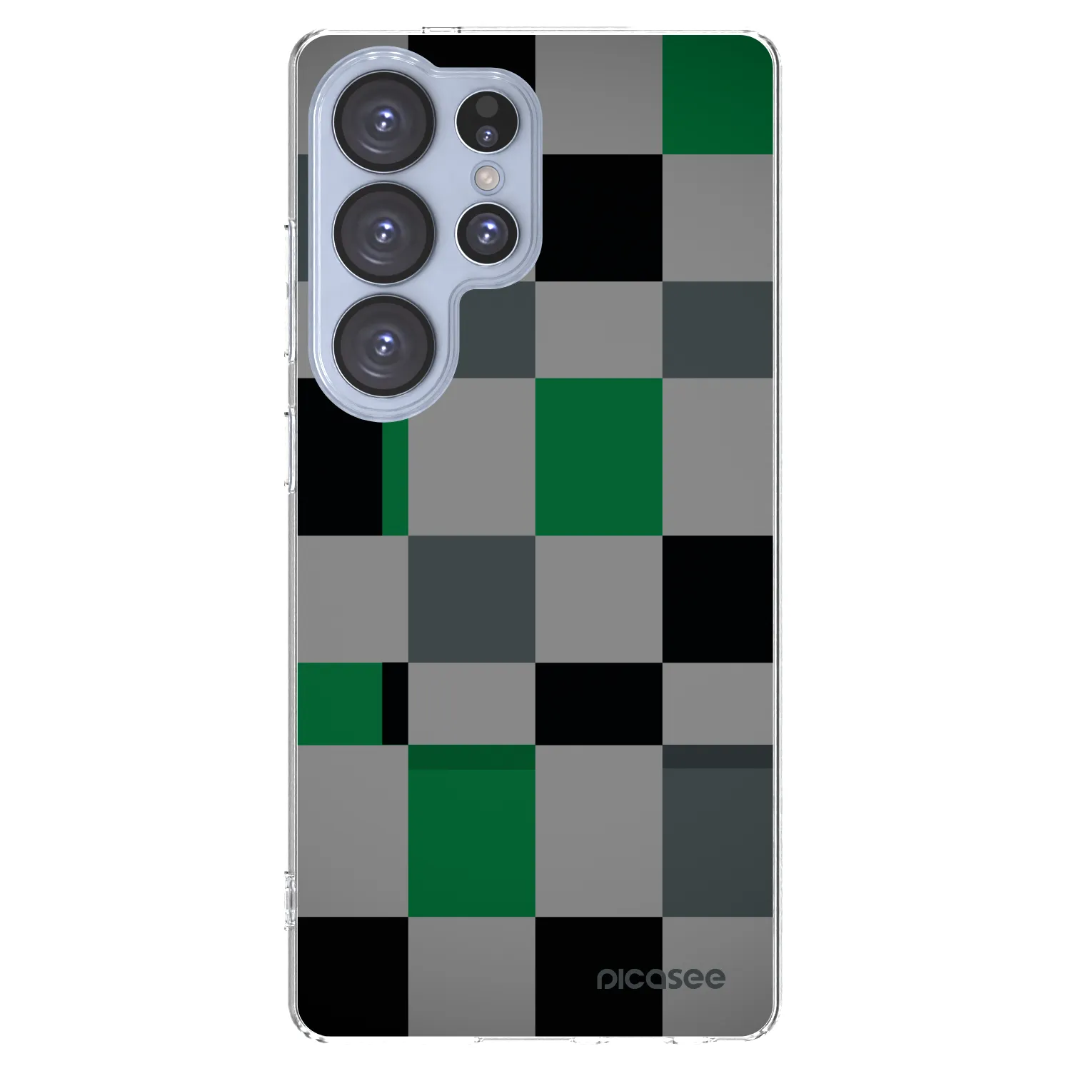 Picasee Samsung Galaxy S25 Ultra 5G Hülle - Transparentes Silikon - Block Grid