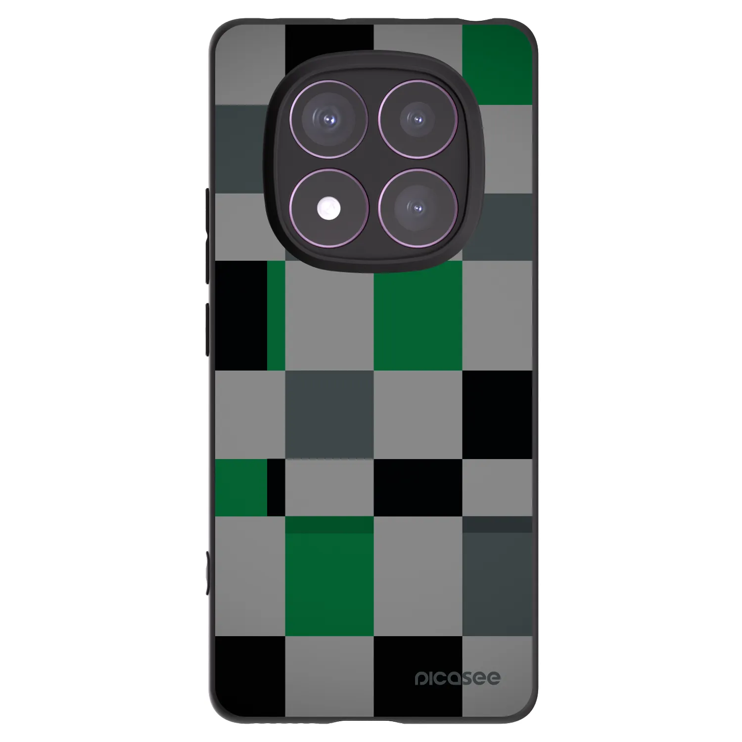 Picasee Xiaomi Redmi Note 14 Pro 4G Hülle - Schwarzes Silikon - Block Grid