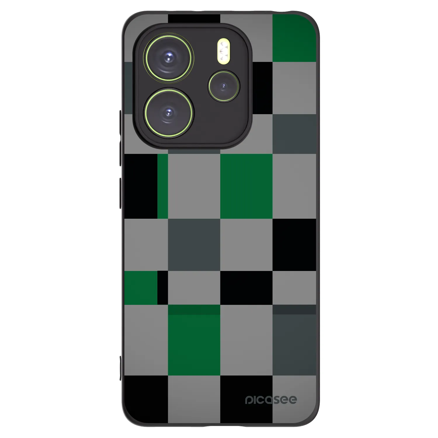 Picasee Xiaomi Redmi Note 14 4G Hülle - Schwarzes Silikon - Block Grid