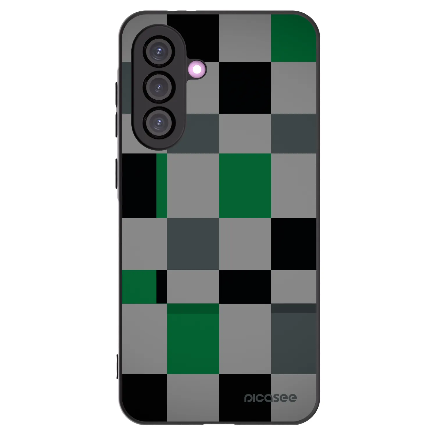 Picasee Samsung Galaxy A56 5G A566B Hülle - Schwarzes Silikon - Block Grid