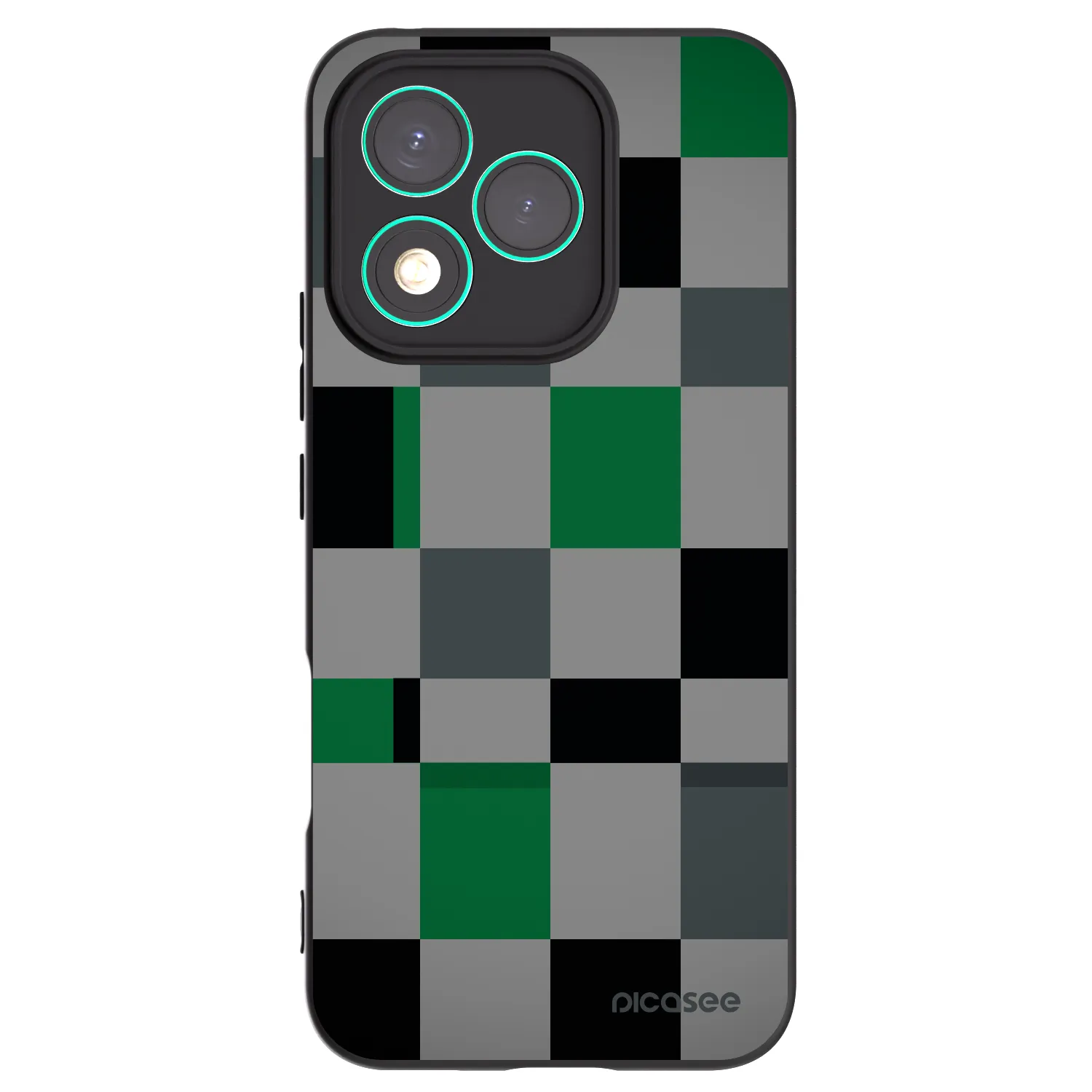 Picasee Honor 400 Lite 5G Hülle - Schwarzes Silikon - Block Grid