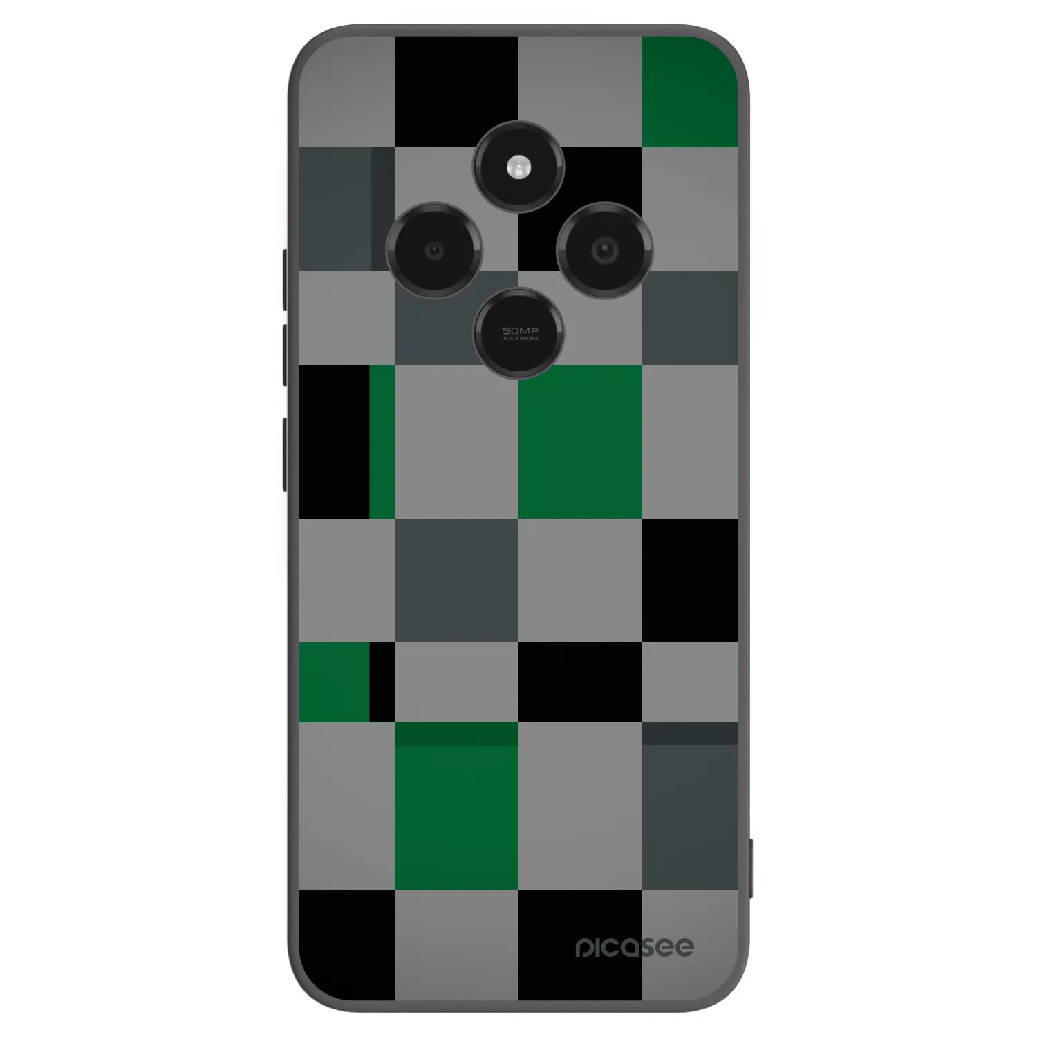 Picasee Xiaomi Poco C75 Hülle - Schwarzes Silikon - Block Grid