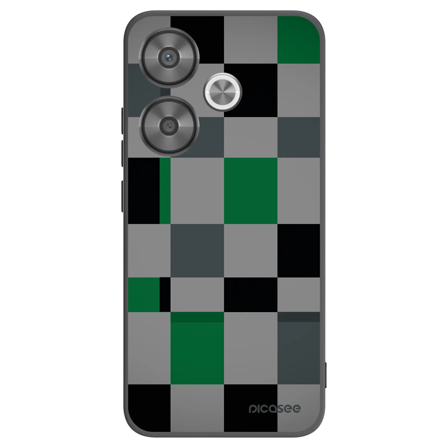 Picasee Xiaomi Poco F6 Hülle - Schwarzes Silikon - Block Grid