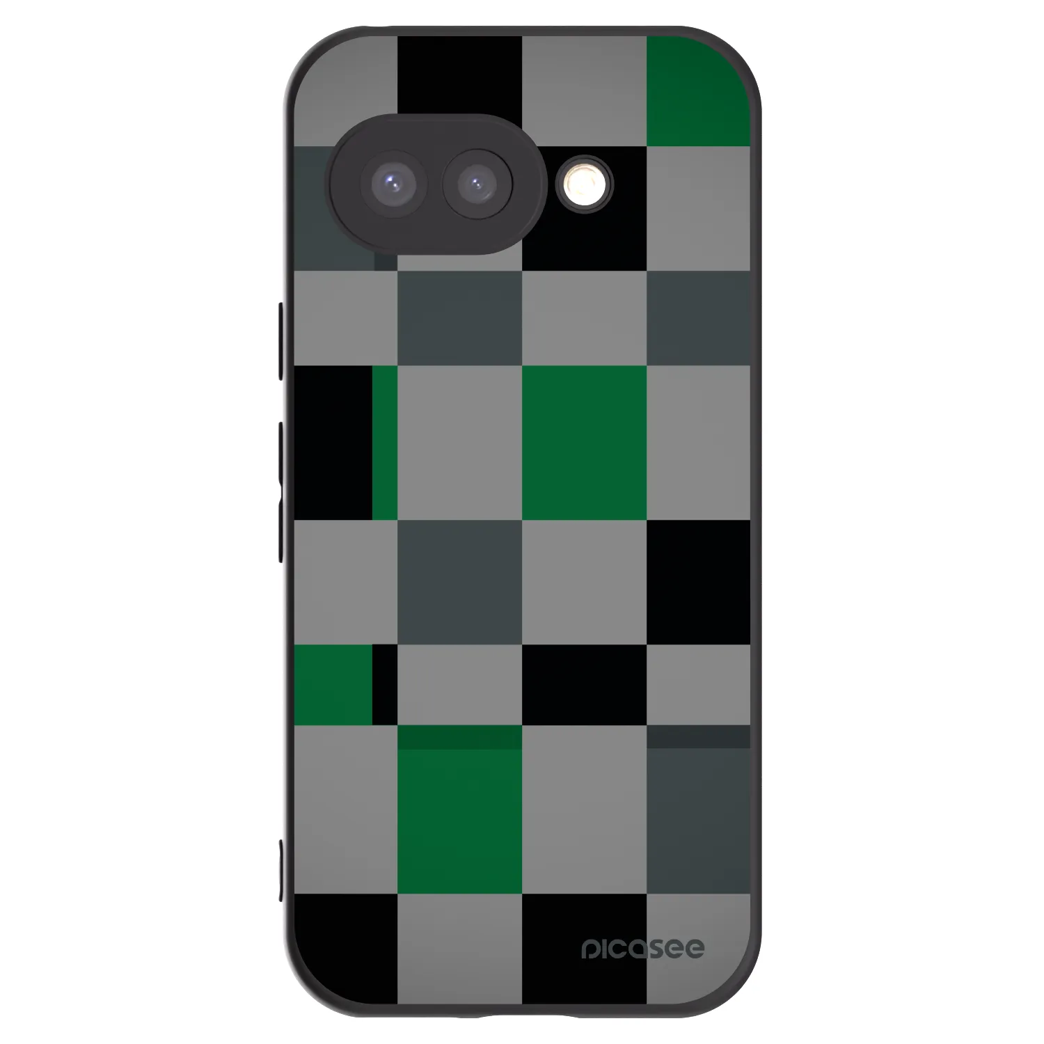 Picasee Google Pixel 9a Hülle - Schwarzes Silikon - Block Grid