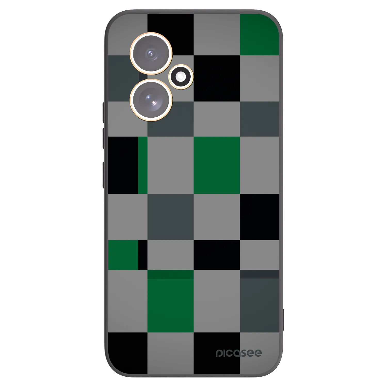 Picasee Honor 400 5G Hülle - Schwarzes Silikon - Block Grid