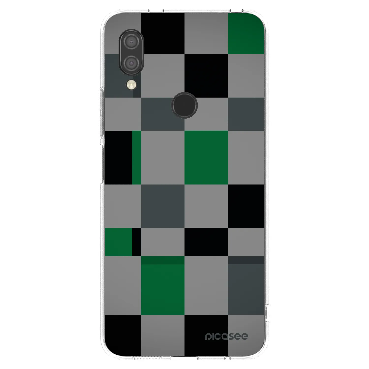 Picasee Xiaomi Redmi 7 Hülle - Transparentes Silikon - Block Grid
