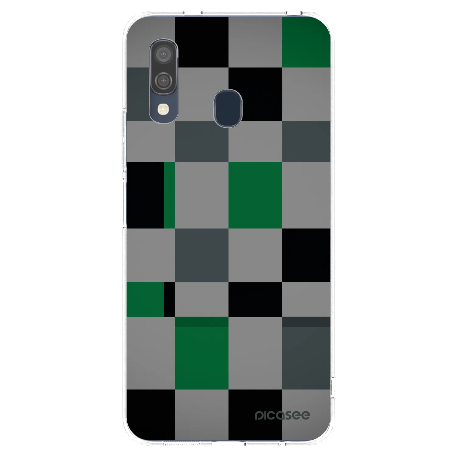 Picasee Samsung Galaxy A40 A405F Hülle - Transparentes Silikon - Block Grid