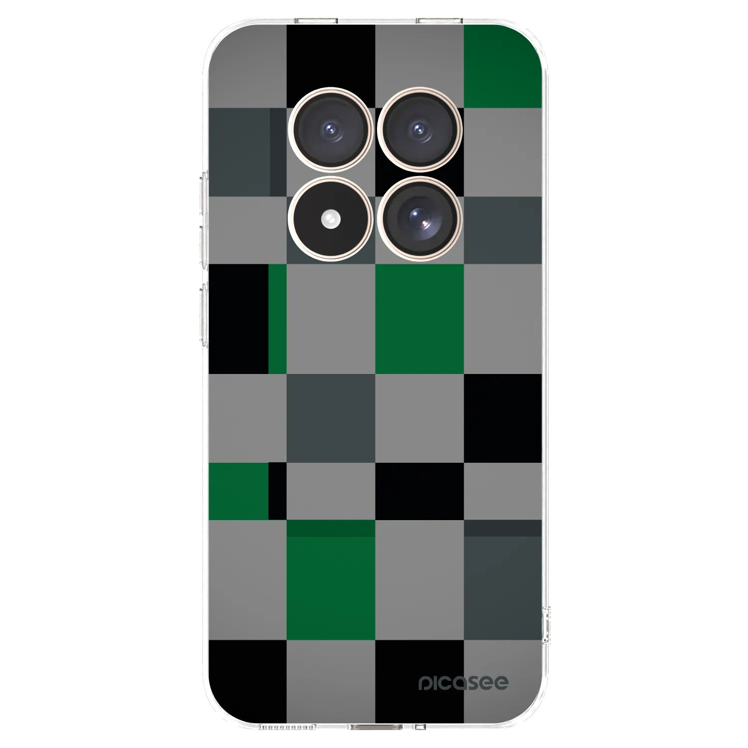 Picasee Xiaomi Redmi Note 15 Pro 4G Hülle - Transparentes Silikon - Block Grid