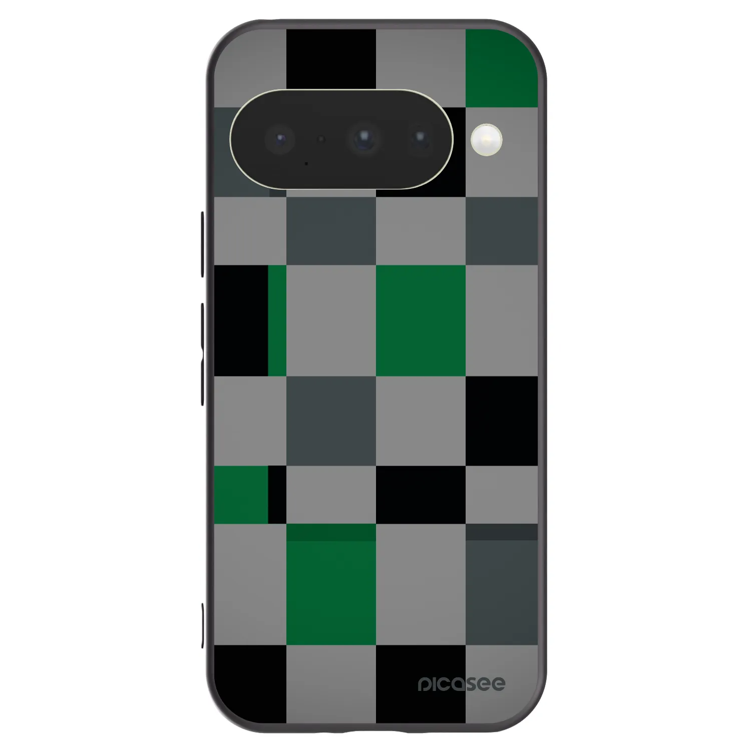 Picasee Google Pixel 10 Hülle - Schwarzes Silikon - Block Grid