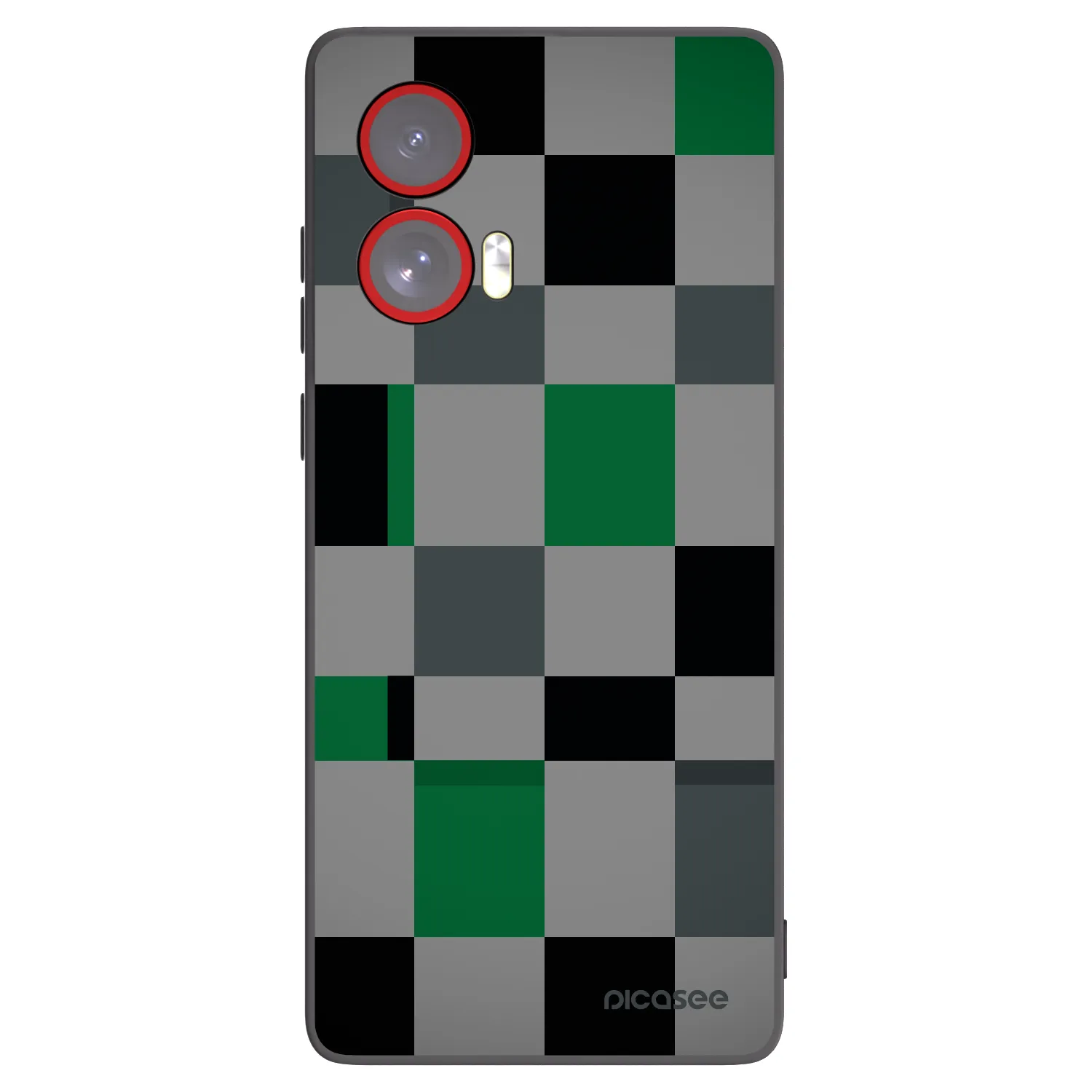 Picasee Motorola Edge 50 Fusion Hülle - Schwarzes Silikon - Block Grid