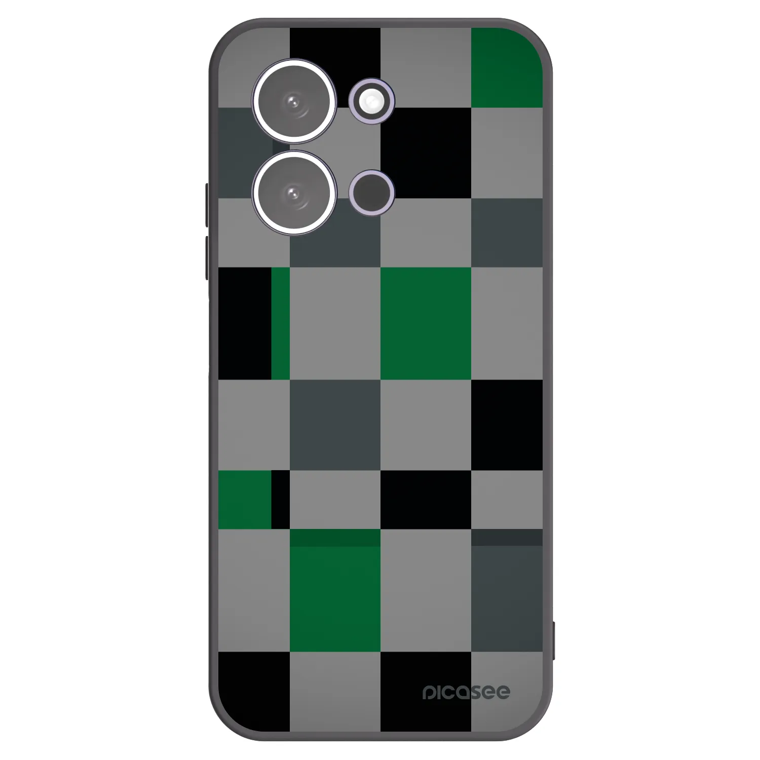 Picasee Xiaomi Redmi 15C 5G Hülle - Schwarzes Silikon - Block Grid