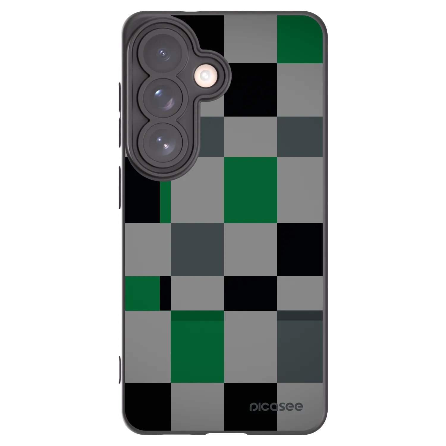 Picasee Samsung Galaxy S26 Hülle - Schwarzes Silikon - Block Grid