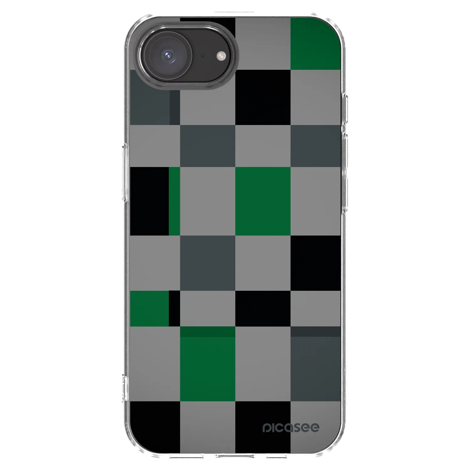 Picasee Apple iPhone 17e Hülle - Transparentes Silikon - Block Grid