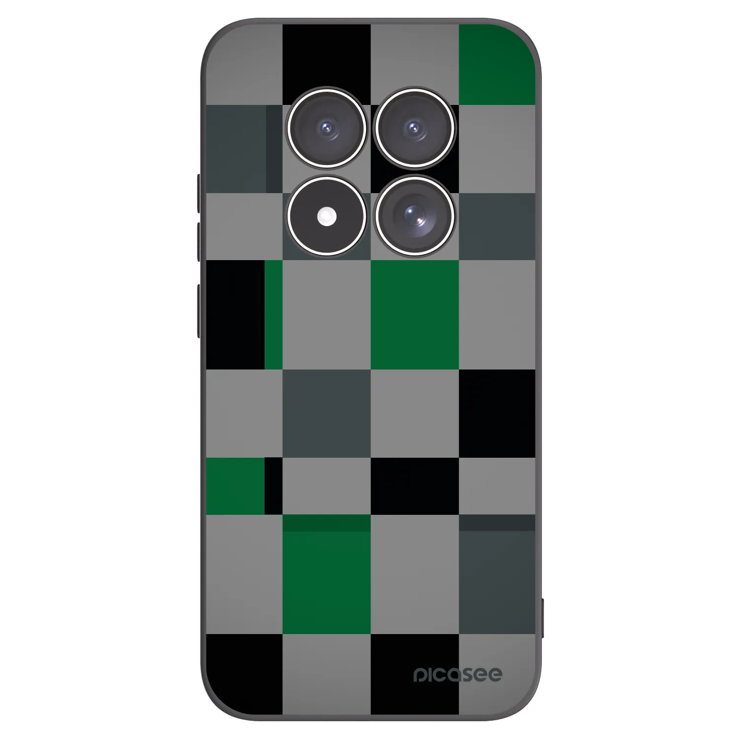 Picasee Xiaomi Redmi Note 15 Pro 5G Hülle - Schwarzes Silikon - Block Grid